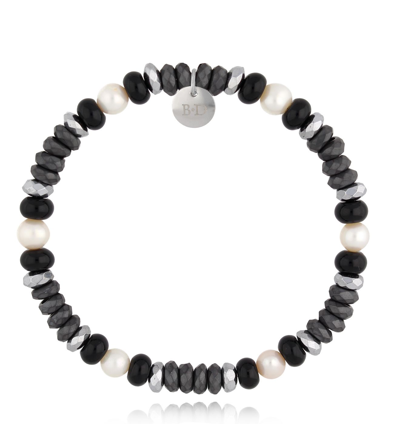 Bransoletka z hematytami i perłami Eindridi 77 - By Dziubeka