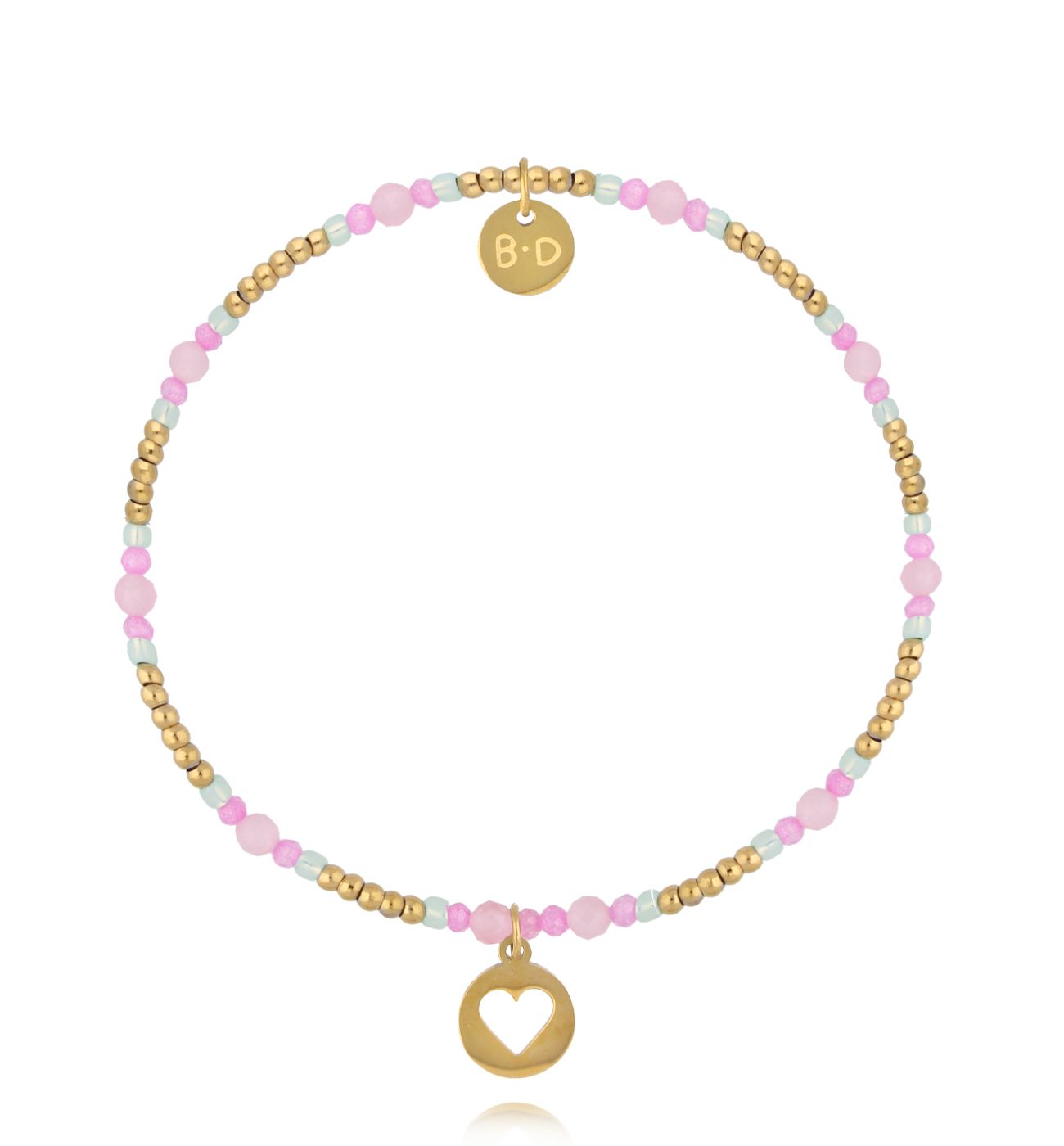 Bransoletka różowa z sercem BTW3357