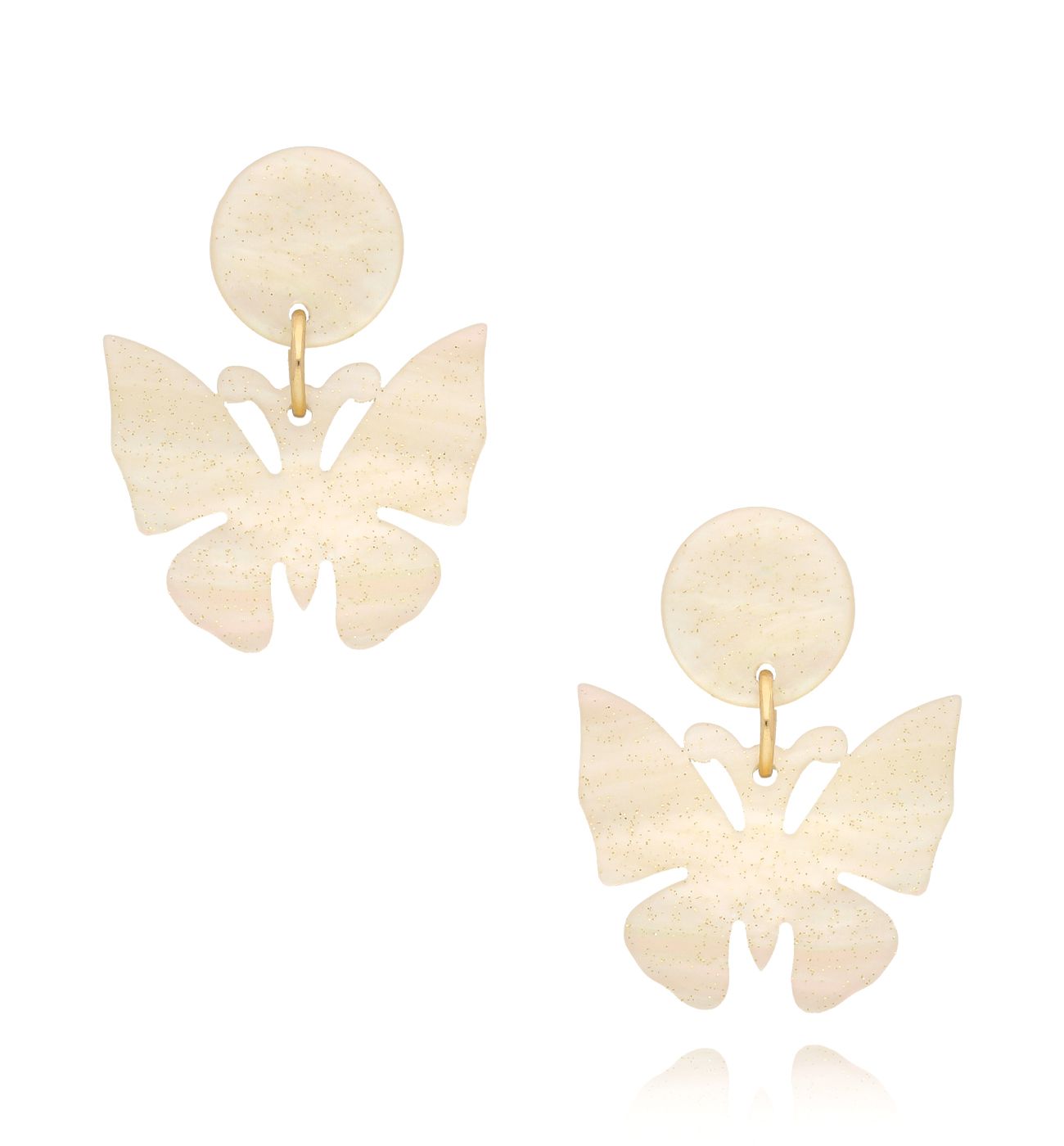 Kolczyki z białymi motylkami Cho KZA0125