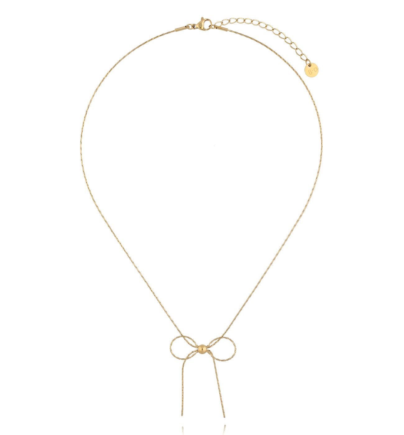 Naszyjnik z kokardką złoty NSY0460