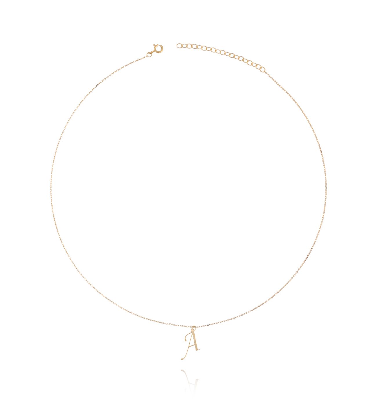 Naszyjnik srebrny pozłacany z literką A NAT0097