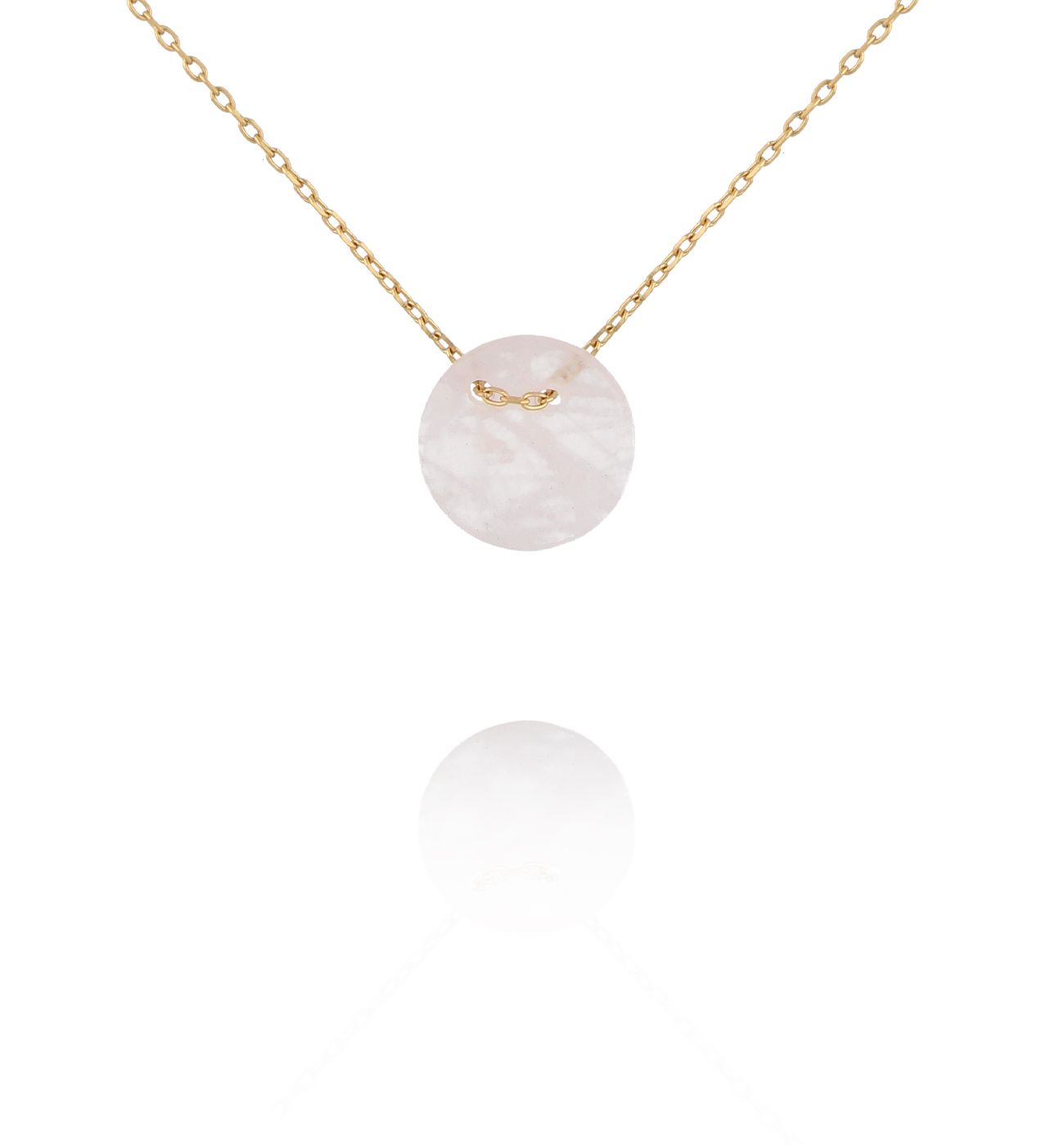 Naszyjnik z kwarcem różowym NEA0018 - By Dziubeka