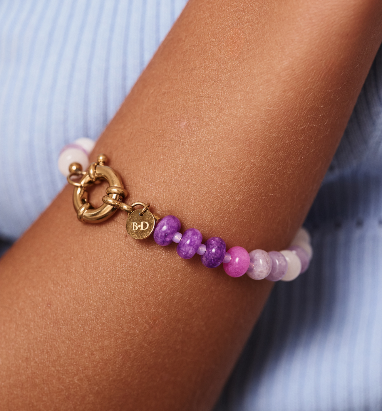 Bransoletka z fioletowych jadeitów - By Dziubeka