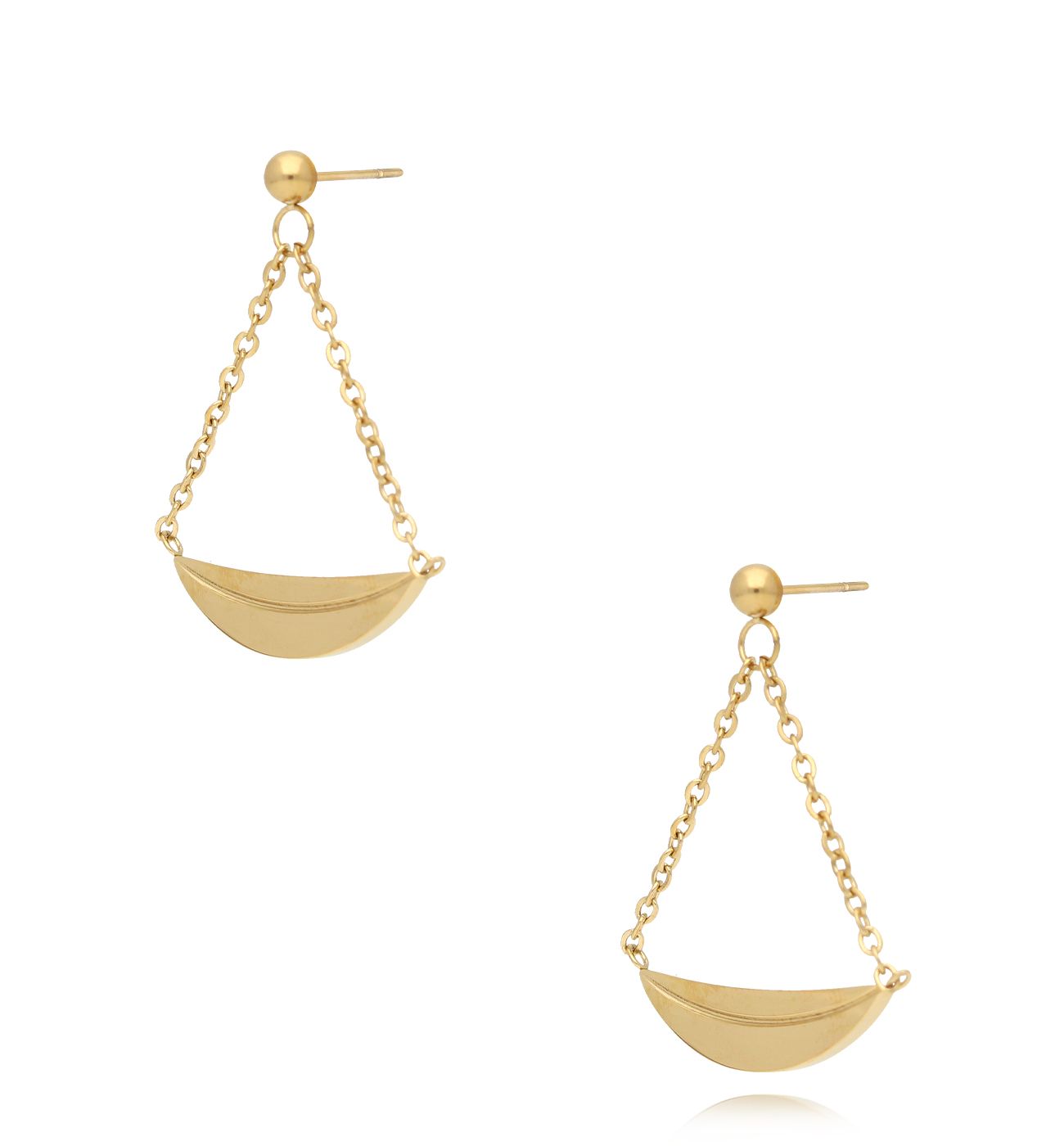 Kolczyki złote ze stali szlachetnej Cintre - By Dziubeka