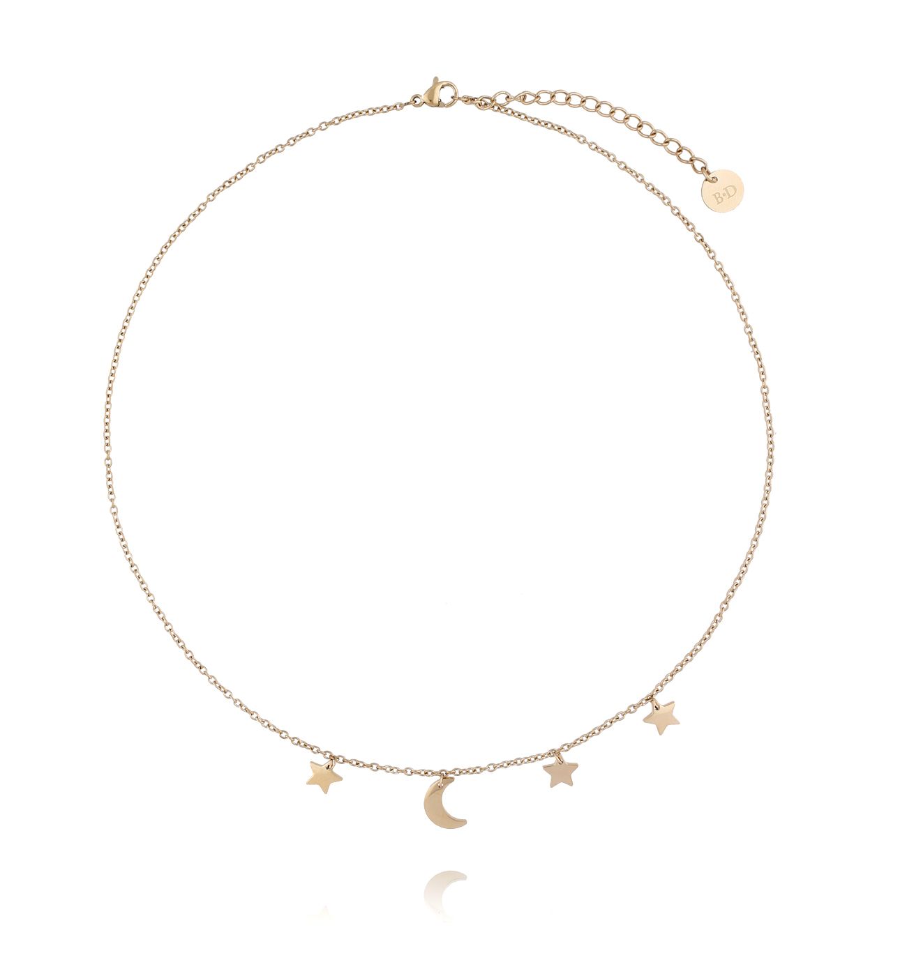 Naszyjnik złoty z gwiazdkami i księżycem Star from the sky - By Dziubeka