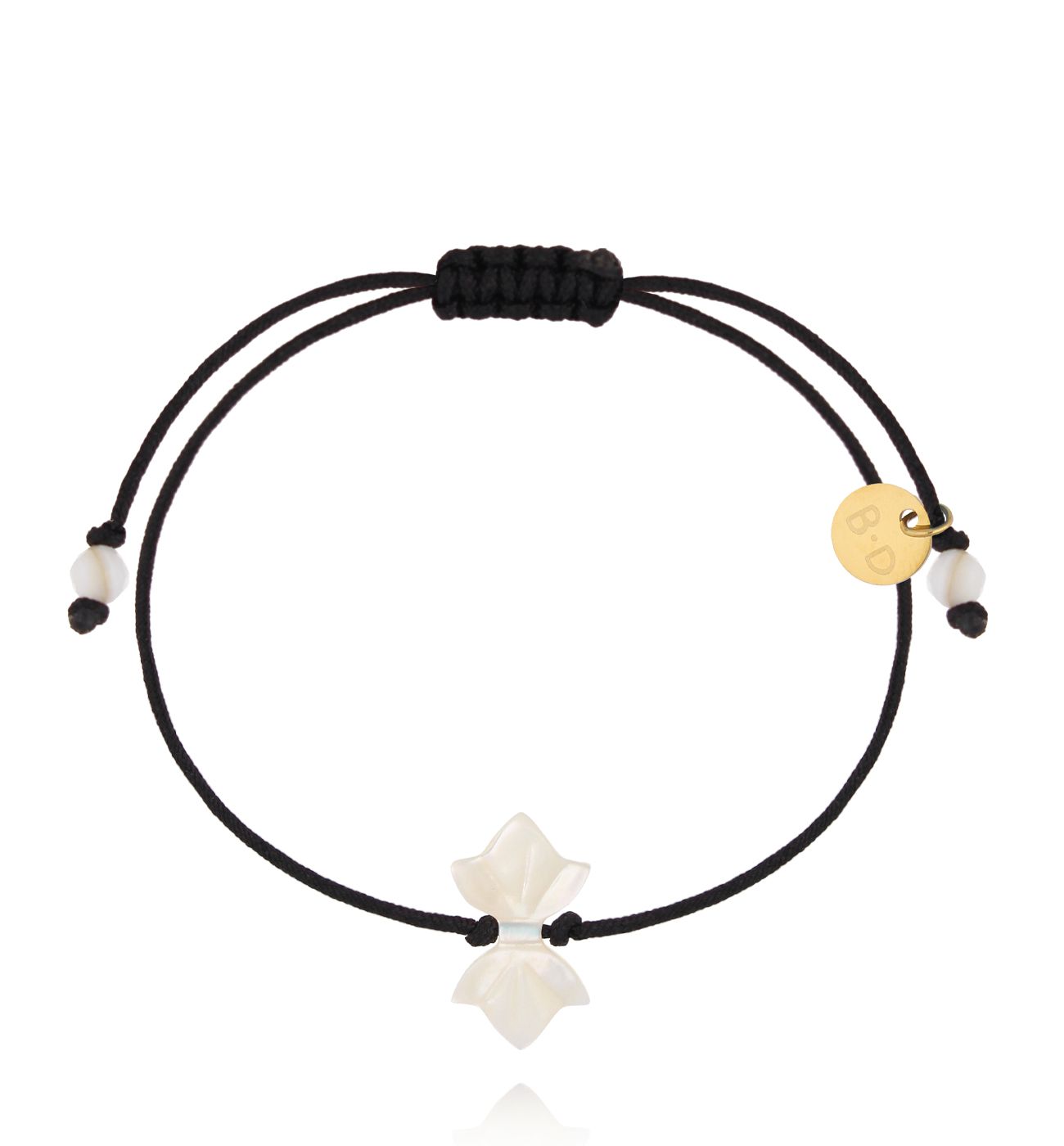 Bransoletka z zawieszką kokardką z masy perłowej BMT0346