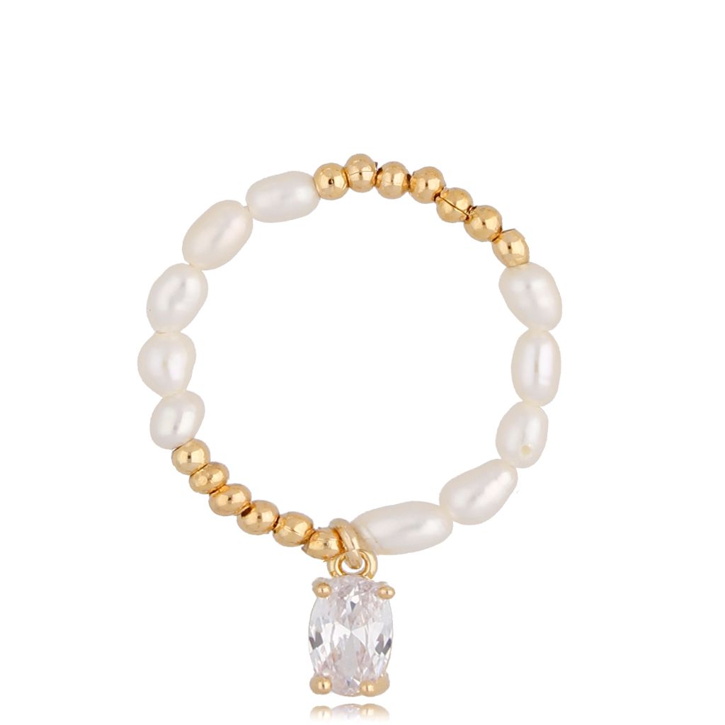 Pierścionek z perłami Peyton - By Dziubeka