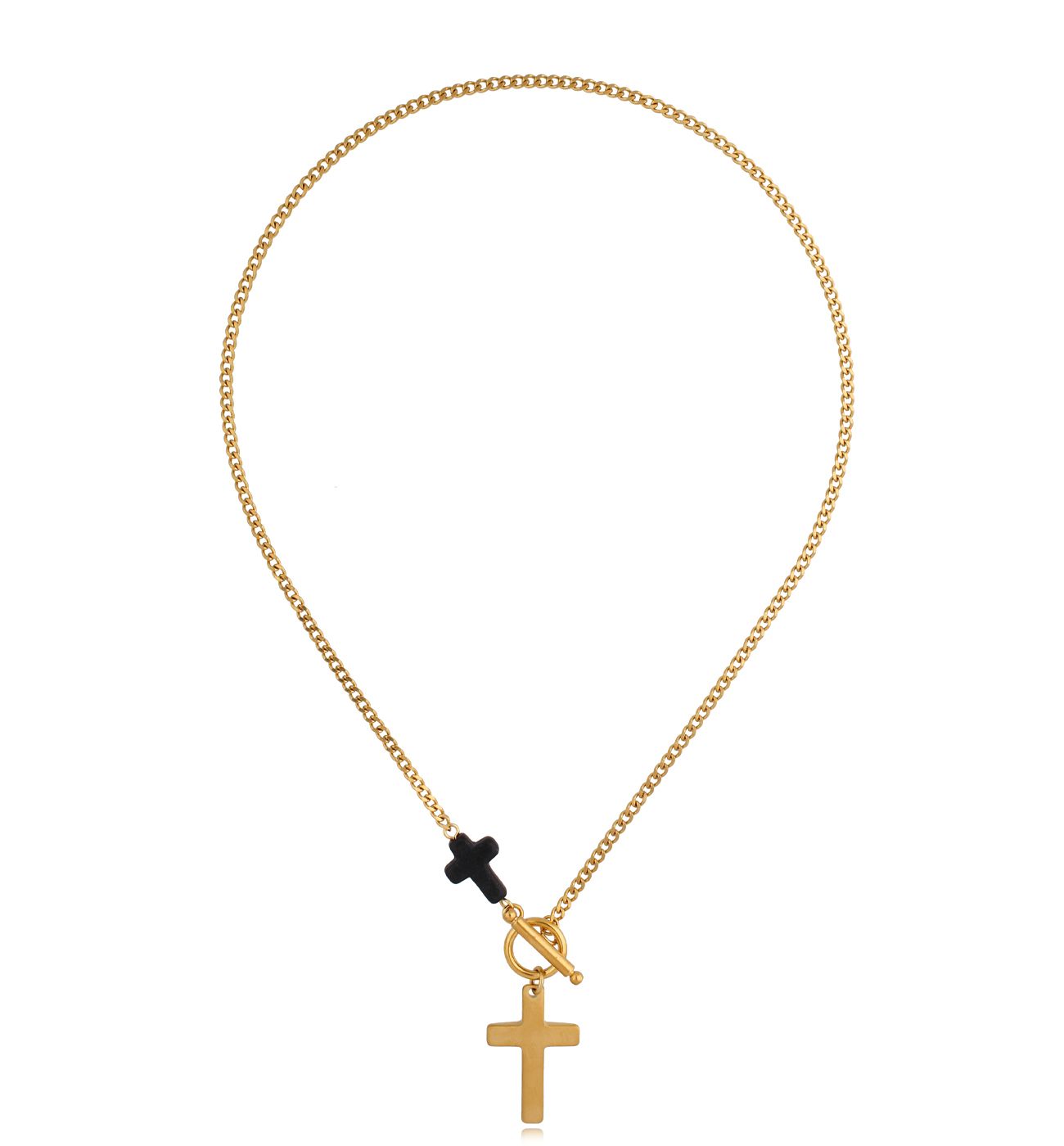 Naszyjnik męski z krzyżem złoty Eryx - By Dziubeka