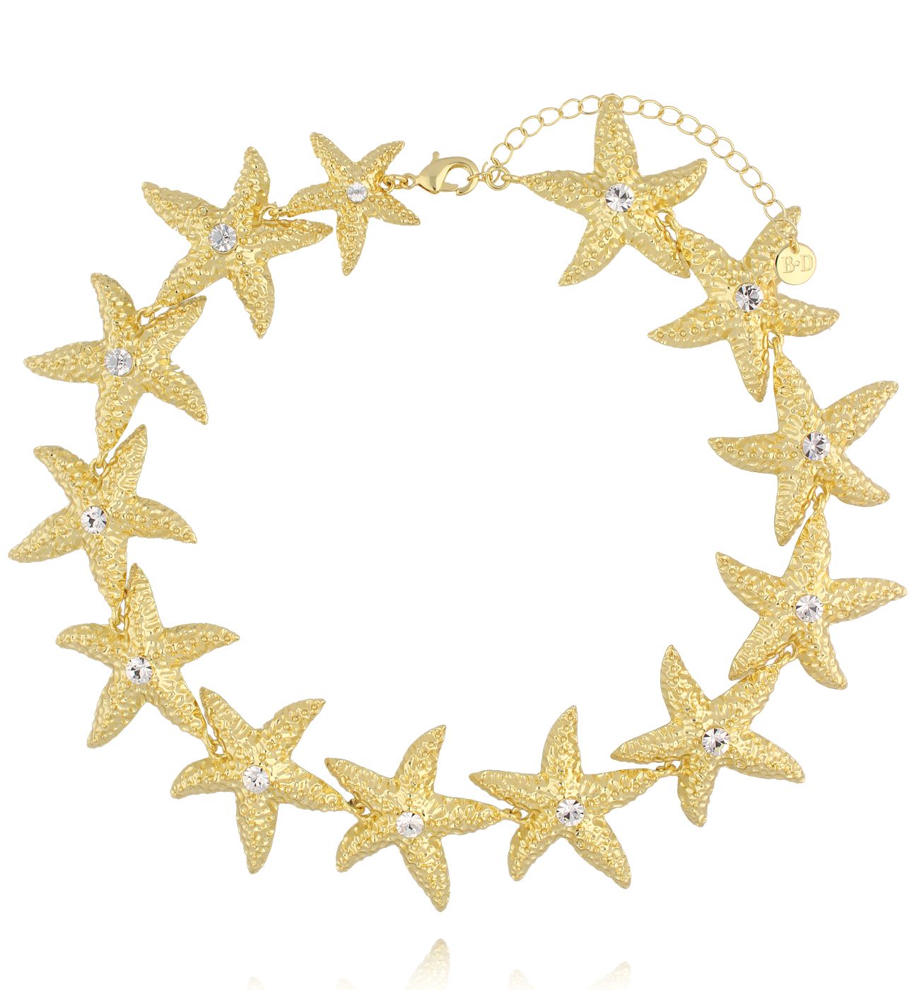 Naszyjnik złoty z rozgwiazdami - By Dziubeka