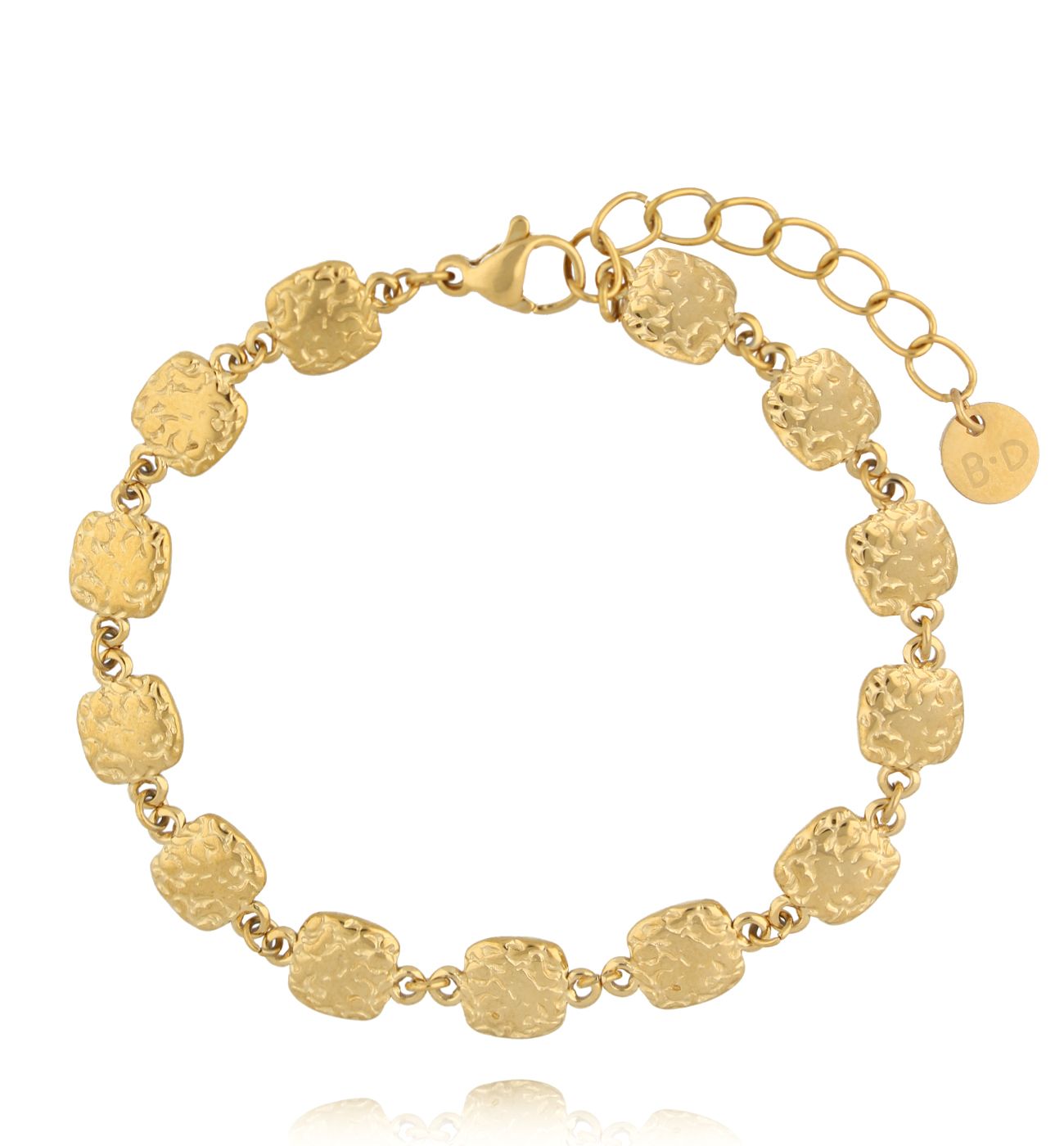 Bransoletka z kwadracikami złota BSY0386