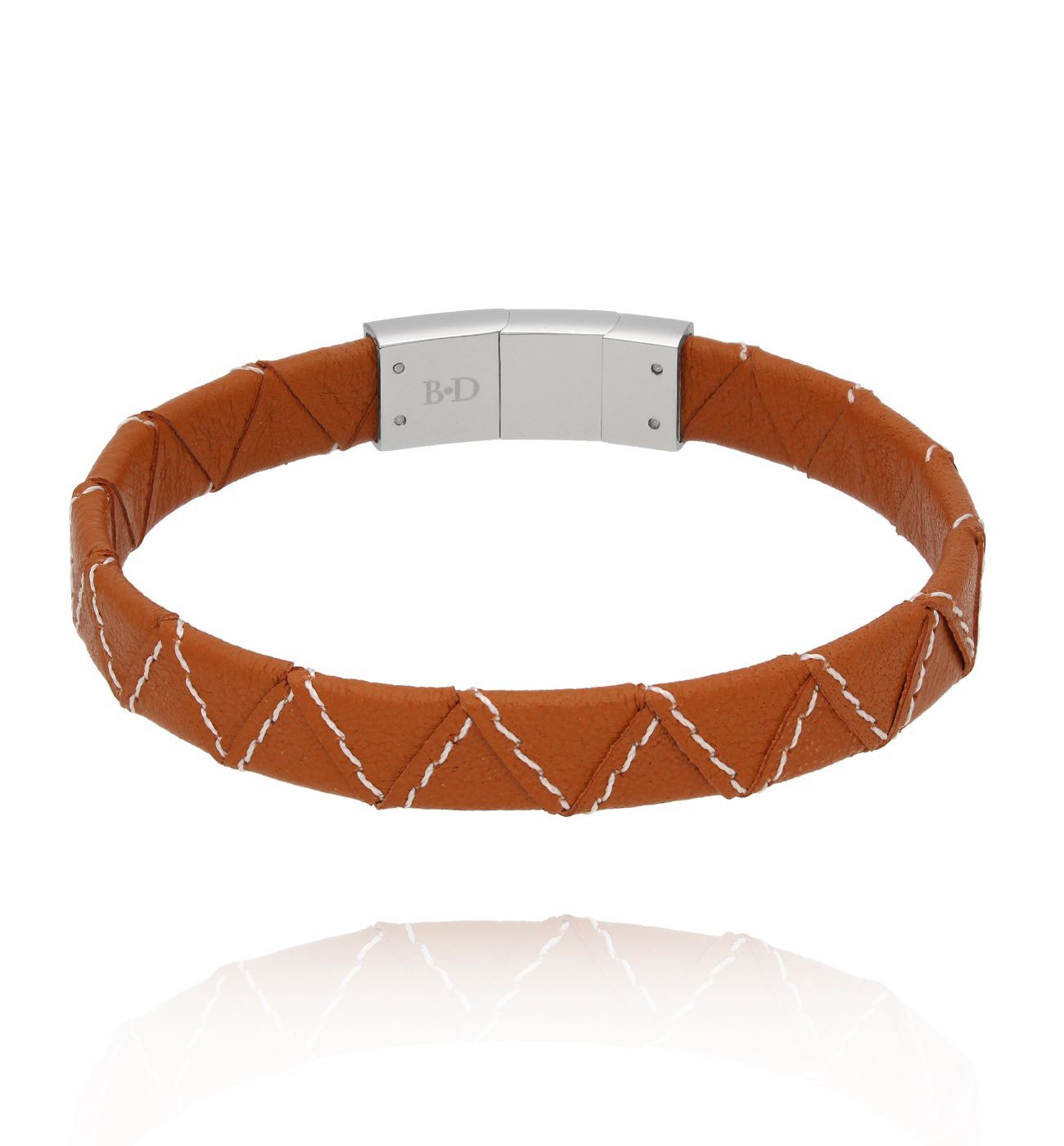 Bransoletka męska brązowa skórzana BMITC0966