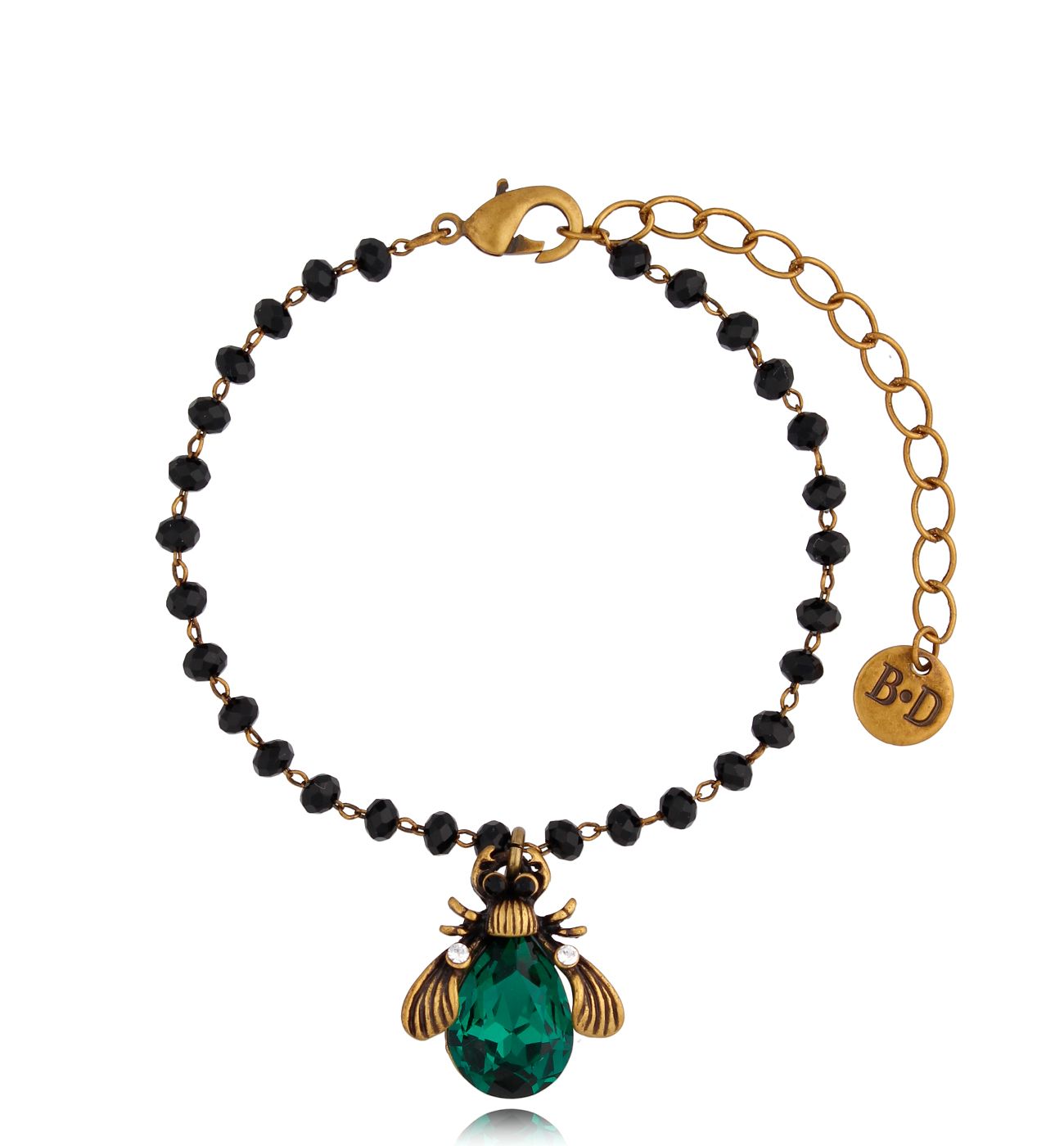 Bransoletka ze szmaragdowym owadem Midnight BMI0122