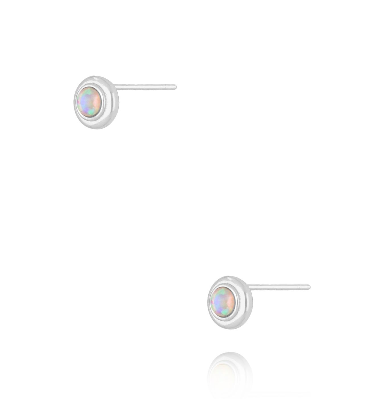Kolczyki srebrne z mlecznym opalem KCA0025 - By Dziubeka