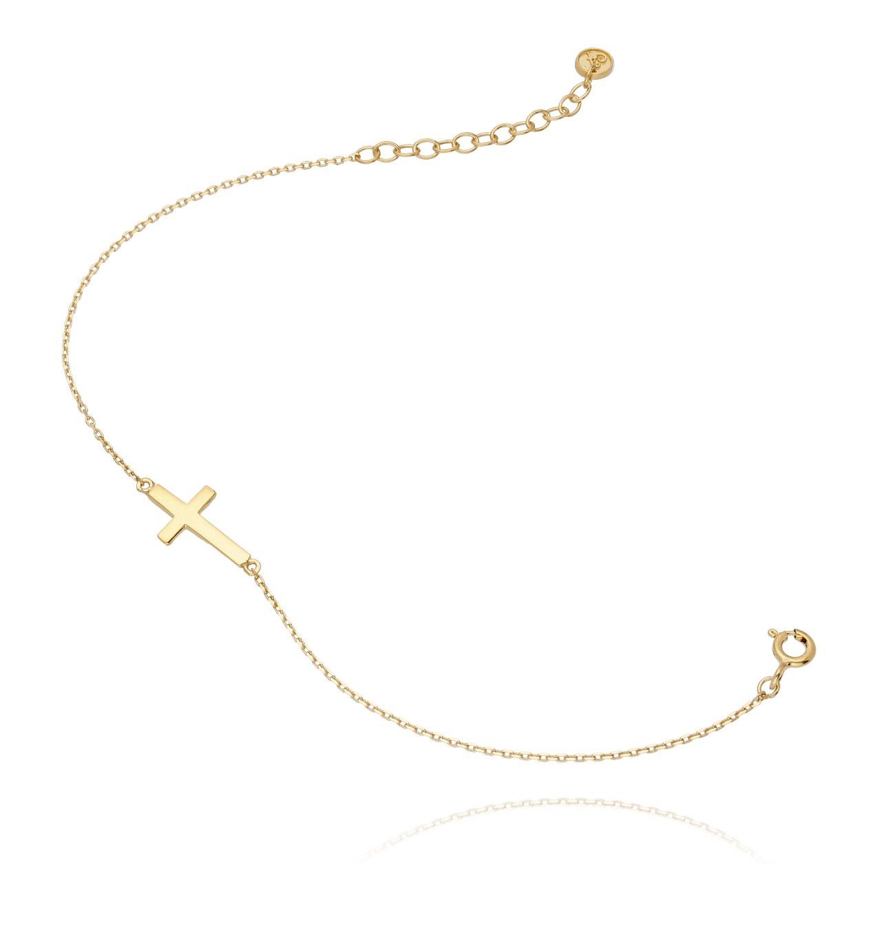 Bransoletka ze srebra pozłacanego krzyżyk BSE0020