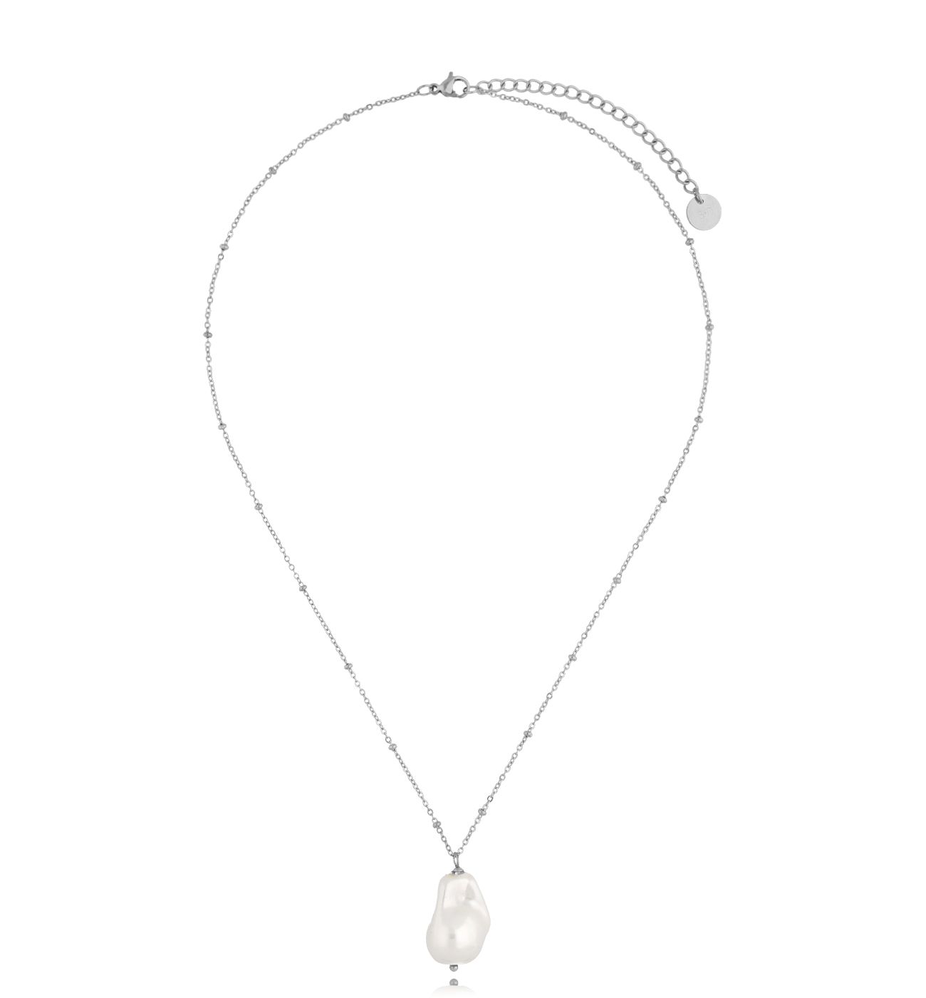 Naszyjnik srebrny z perłą Luxe NSA0754