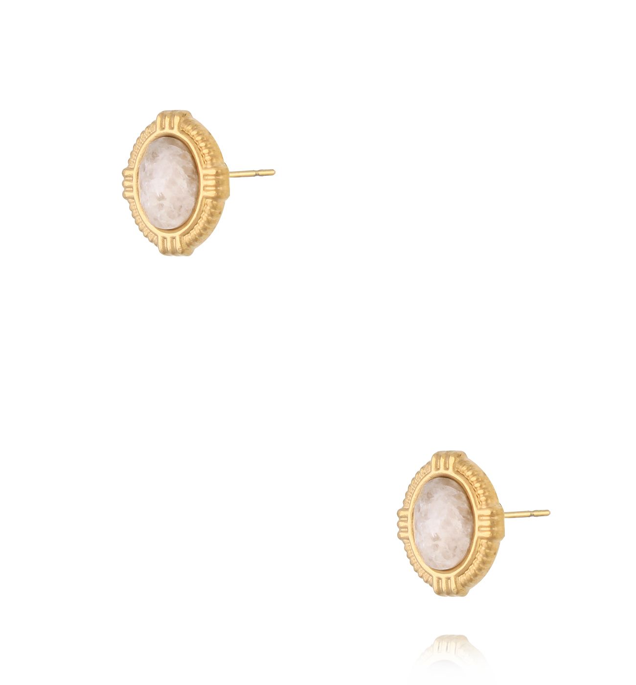 Kolczyki z masą perłową złote KSY0291 - By Dziubeka