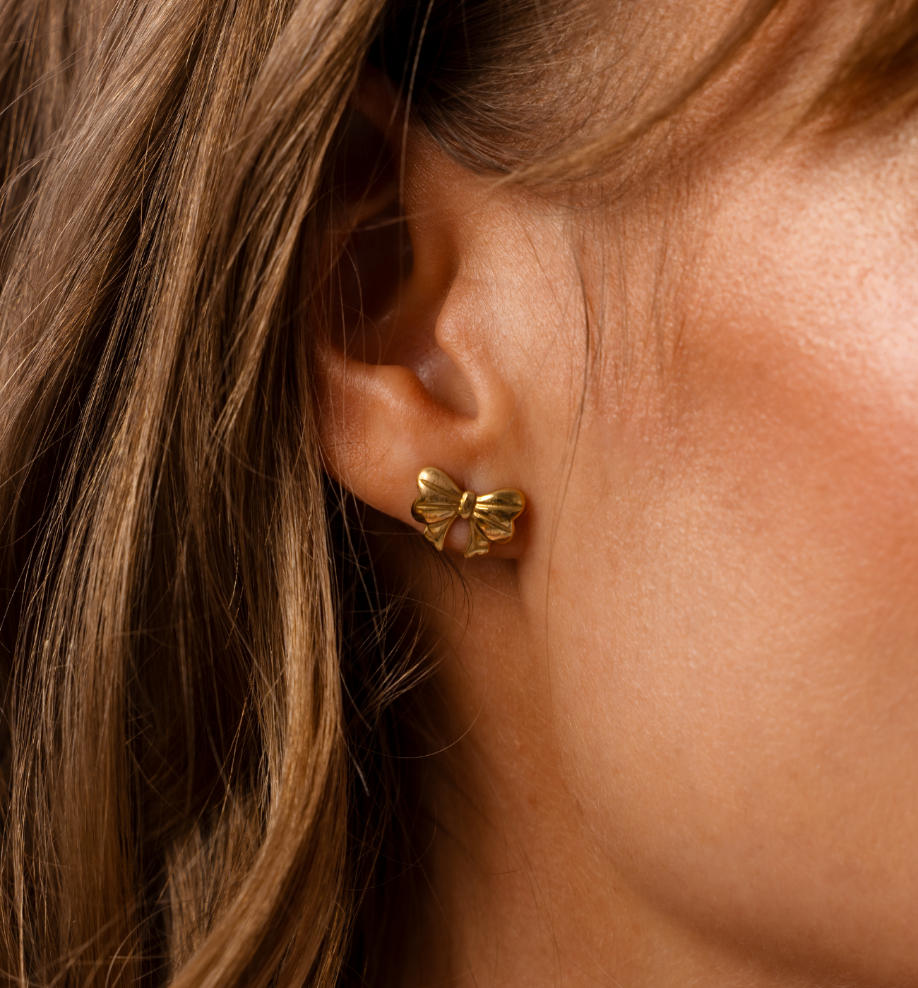 Kolczyki kokardki złote KSY0341 - By Dziubeka