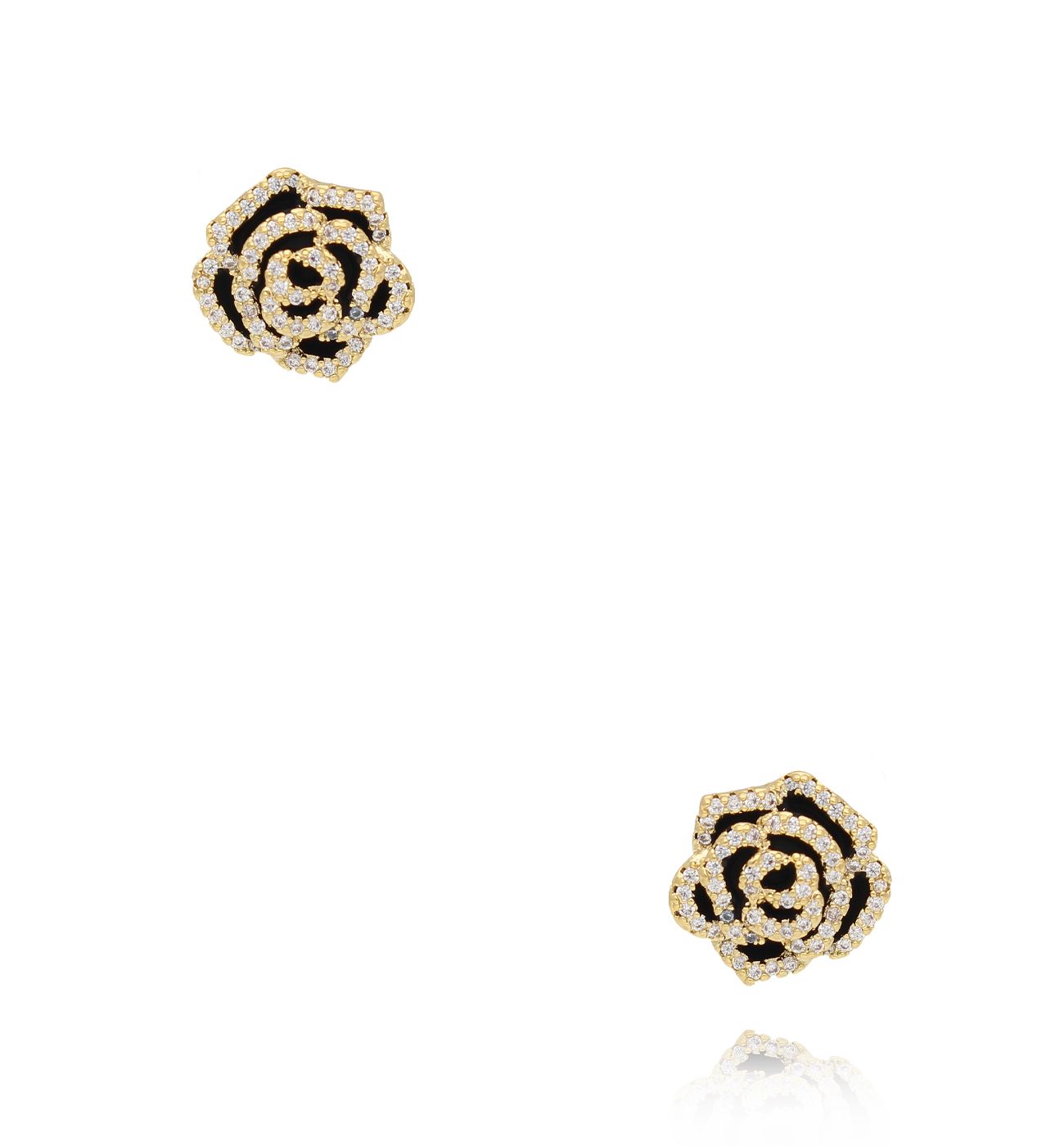 Kolczyki różyczki z cyrkoniami KLU0137 - By Dziubeka
