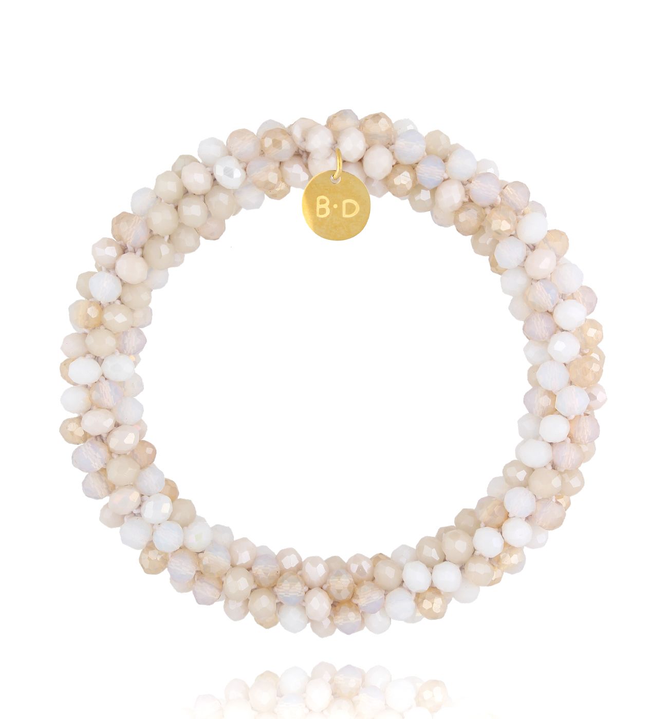 Bransoletka z kryształkami beżowa Luminous BWE0038