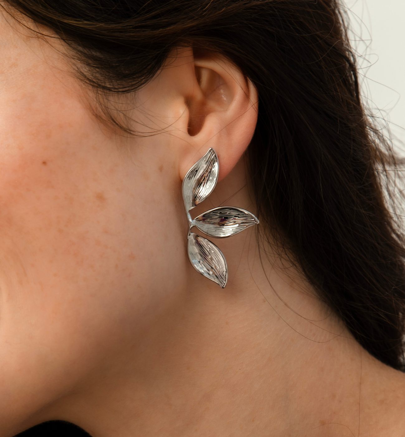 Kolczyki liście srebrne Leaf - By Dziubeka