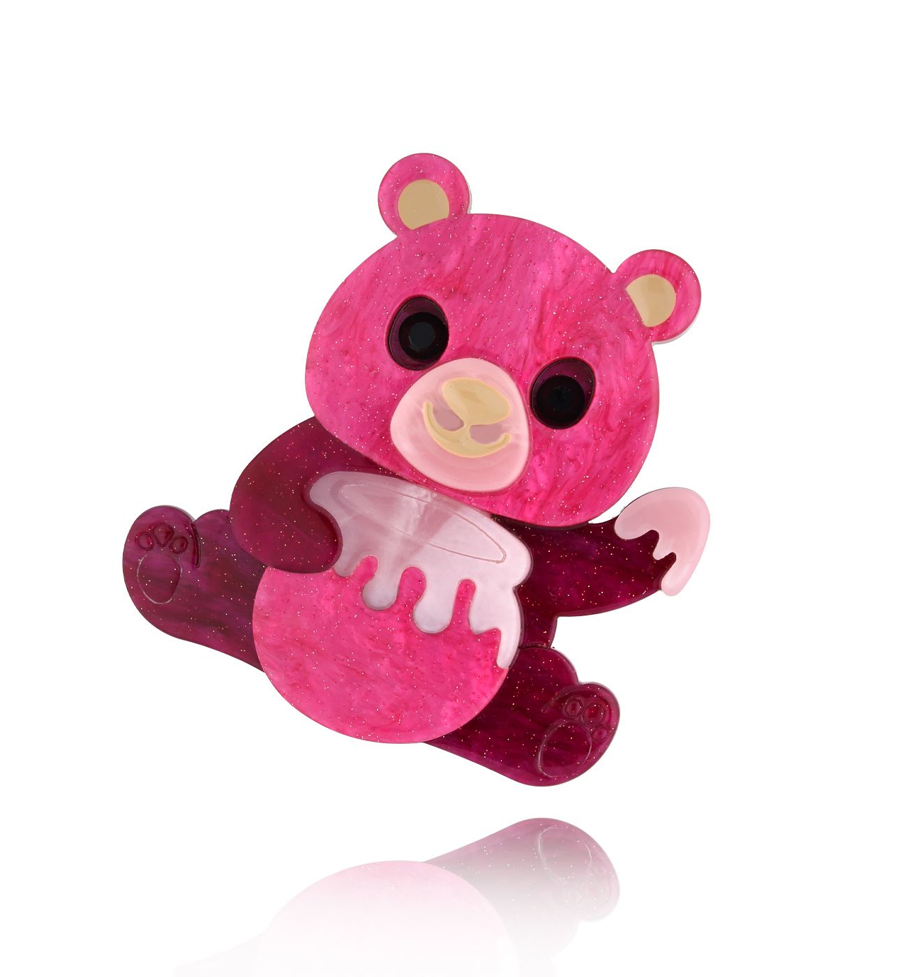 Broszka fuksjowa z misiem Teddy Bear Lover BRZA0055 - By Dziubeka