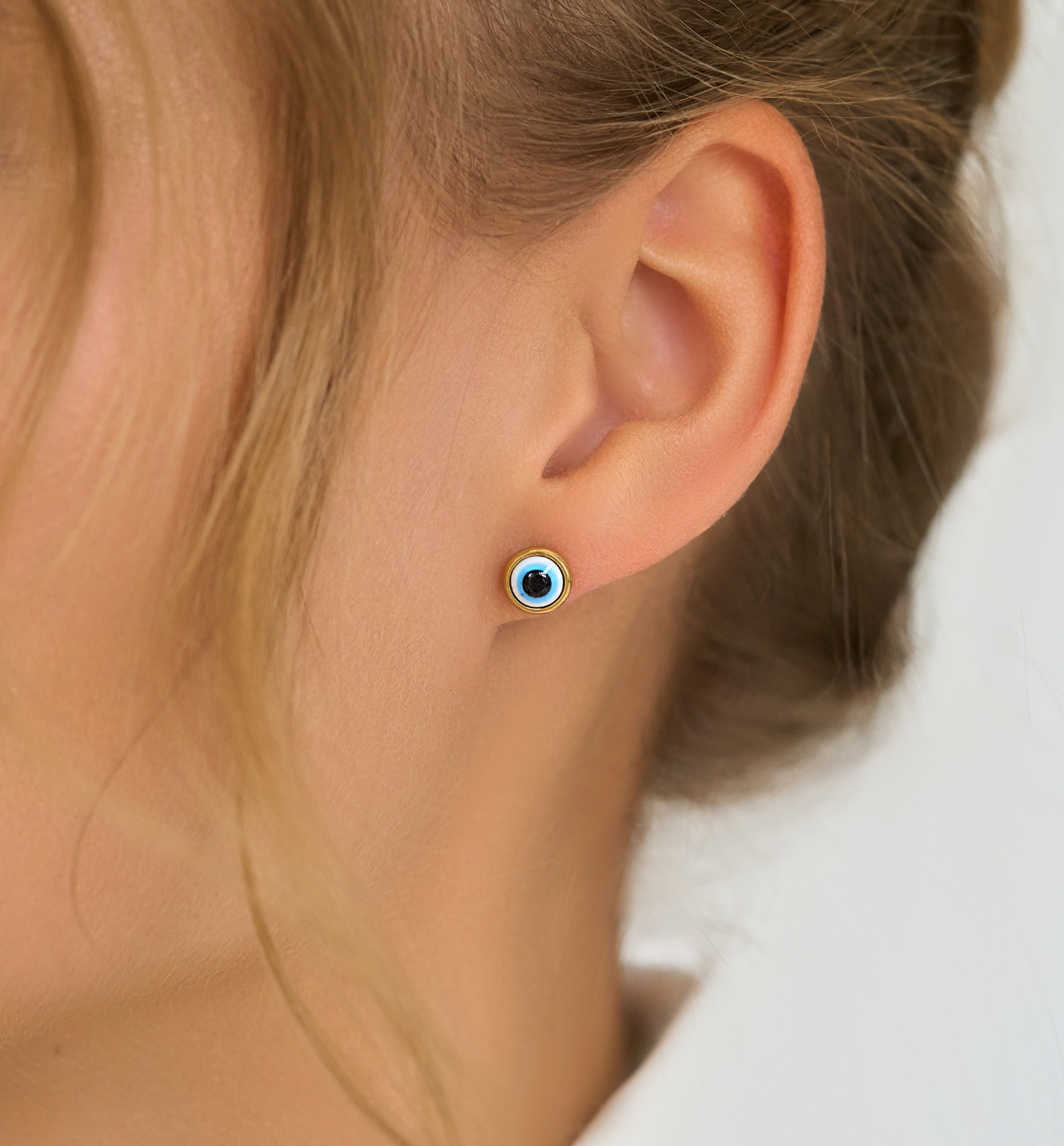 Kolczyki z okiem złote Steel Mystique KSA1786