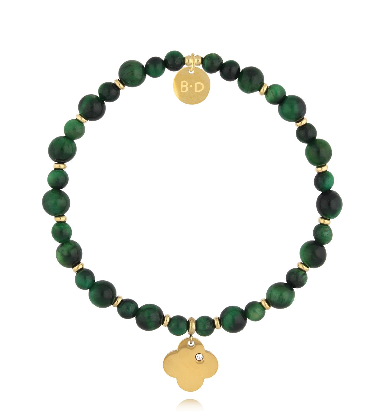 Bransoletka zielona z koniczynką Sariah BTW2469