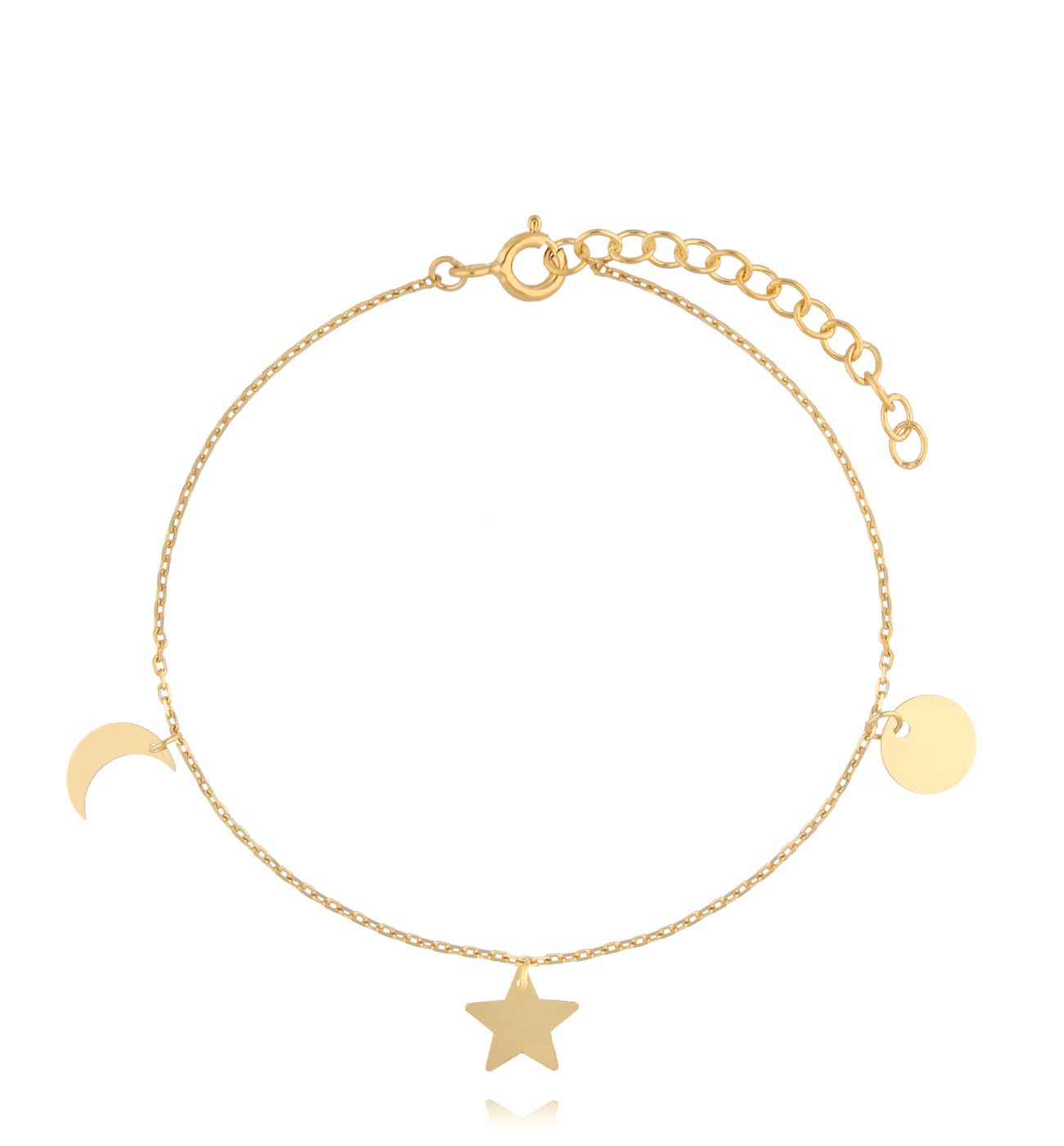 Bransoletka złota z księżycem i gwiazdką - By Dziubeka