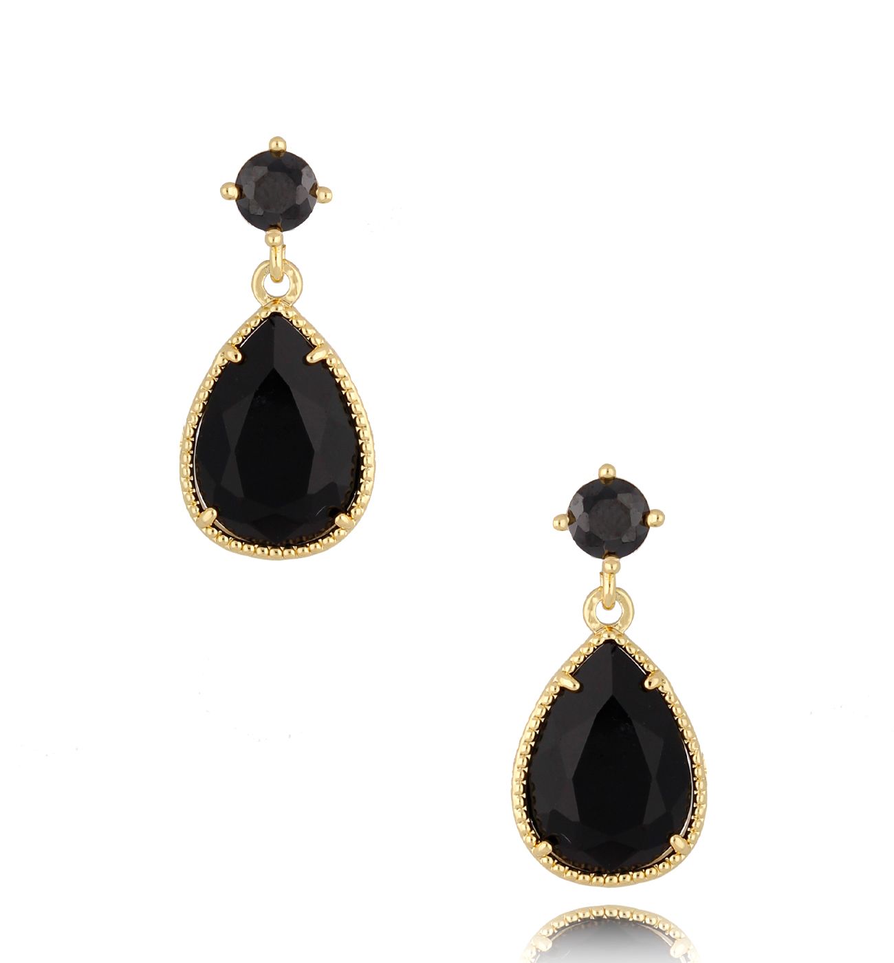 Kolczyki z czarnymi kryształami Adelide - By Dziubeka