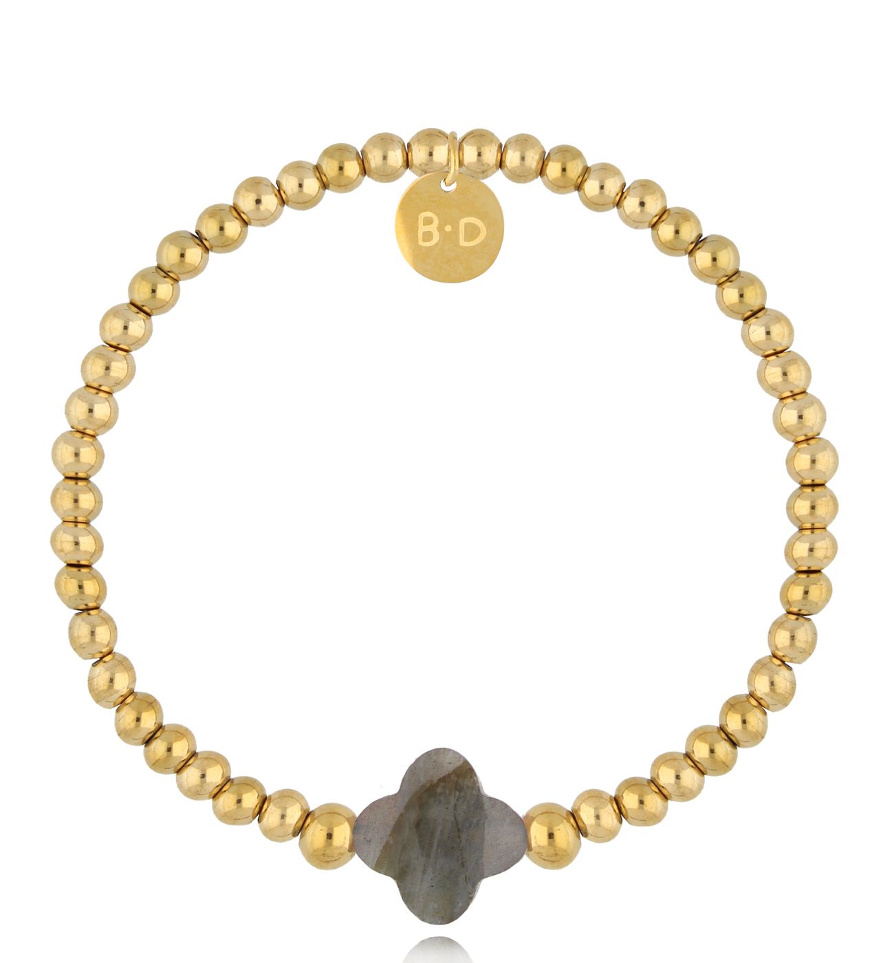 Bransoletka z koniczynką z labradorytu Golden Clover BSC2036