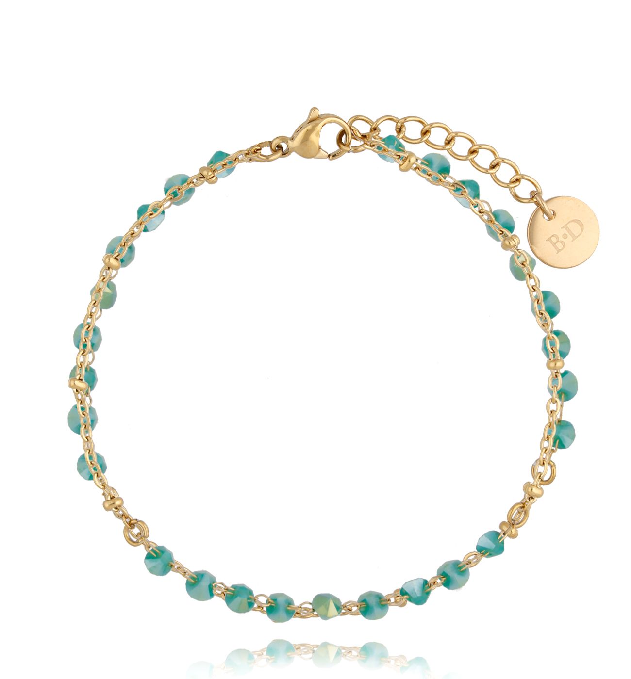 Bransoletka z turkusowymi kryształkami Stunning - By Dziubeka