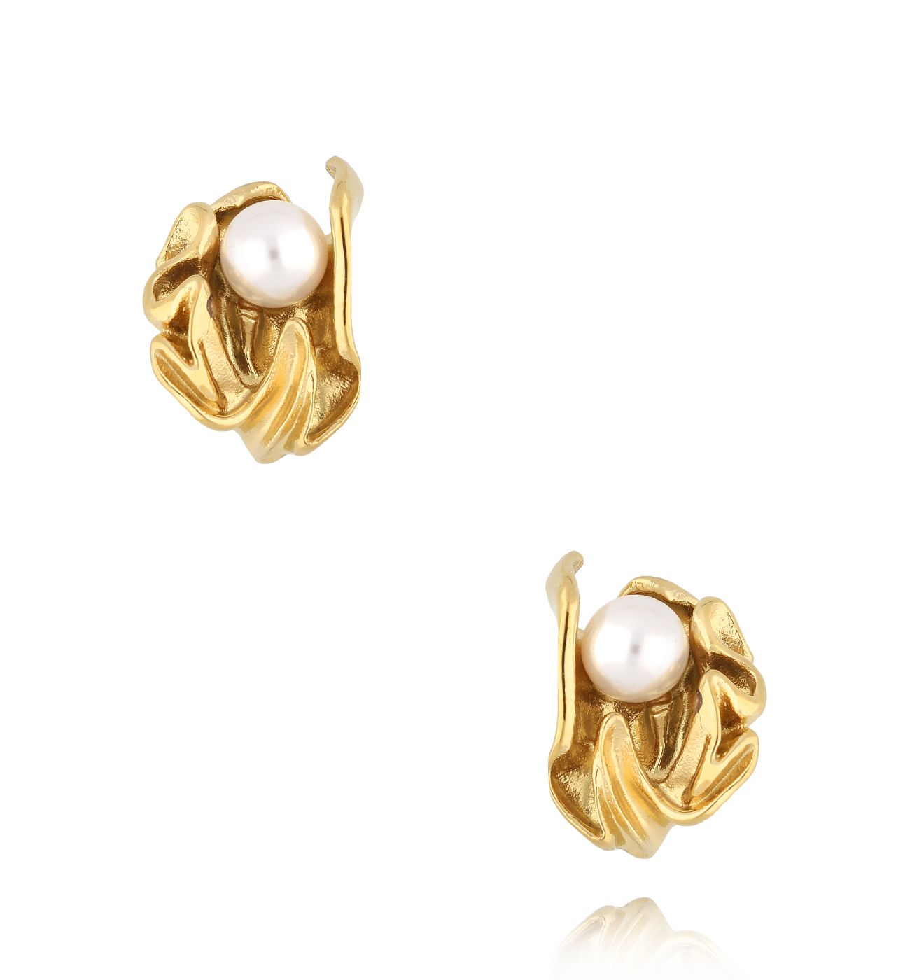 Kolczyki złote z perłą Amore Eterno - By Dziubeka