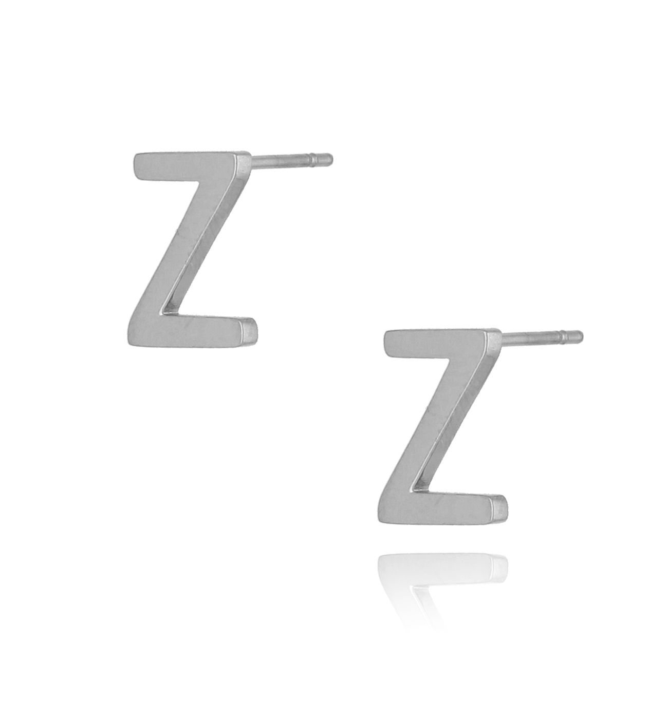 Kolczyki wkrętki srebrne z literką Z - By Dziubeka