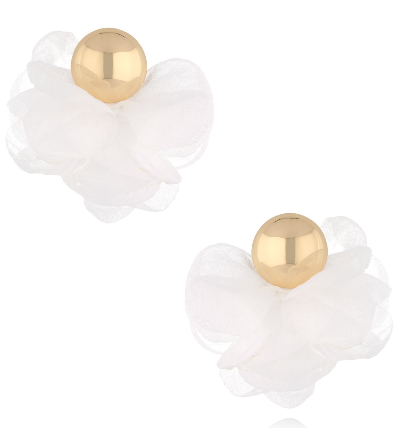 Kolczyki białe z tkaniną KBL1936