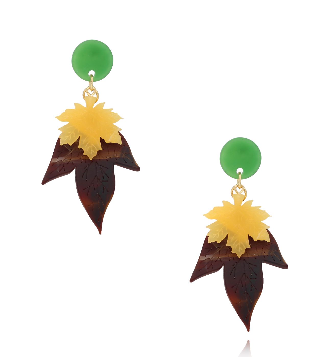 Kolczyki brązowe liście Dayrta KZA0064 - By Dziubeka