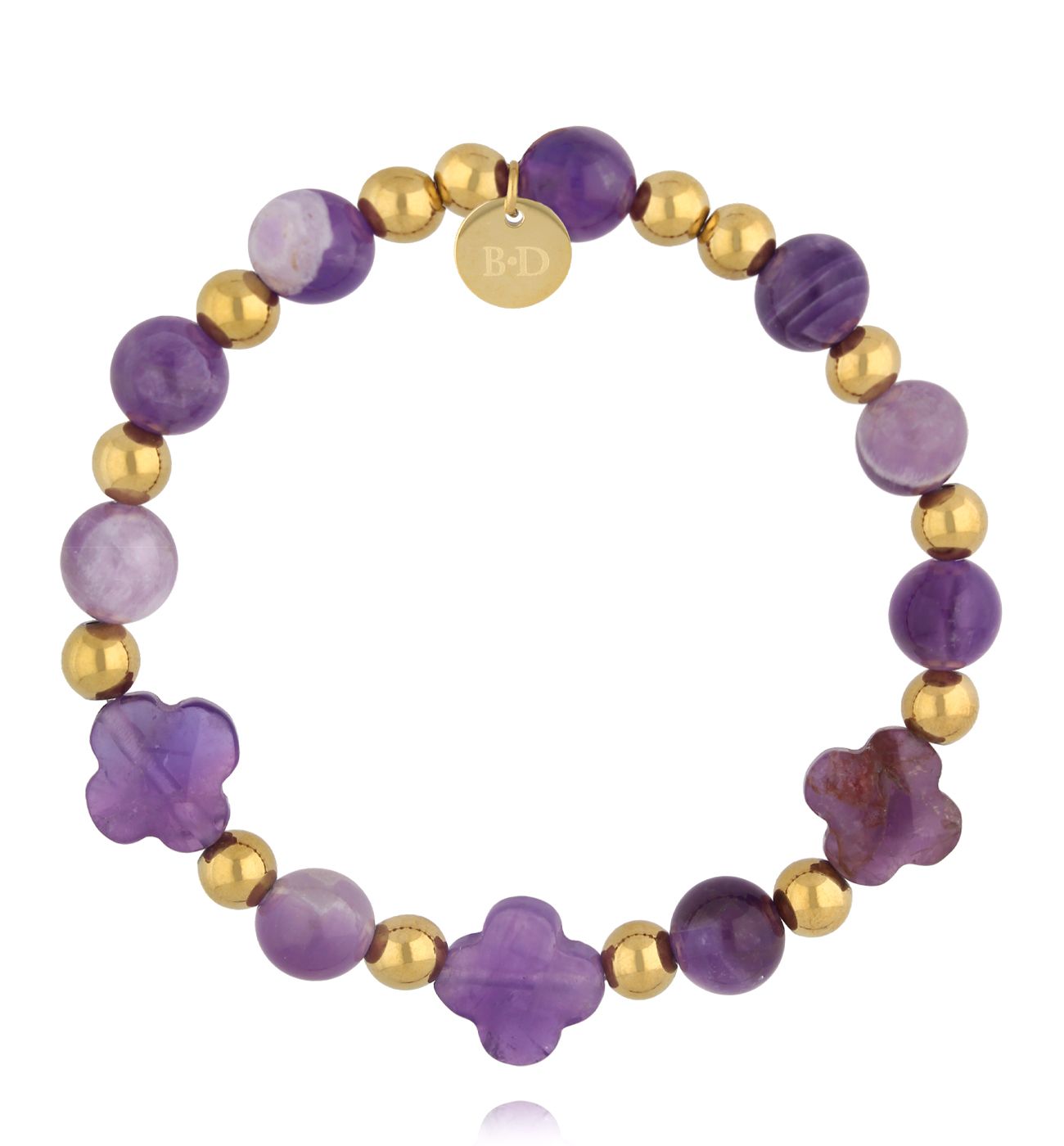 Bransoletka fioletowa z ametystami BMMH4036