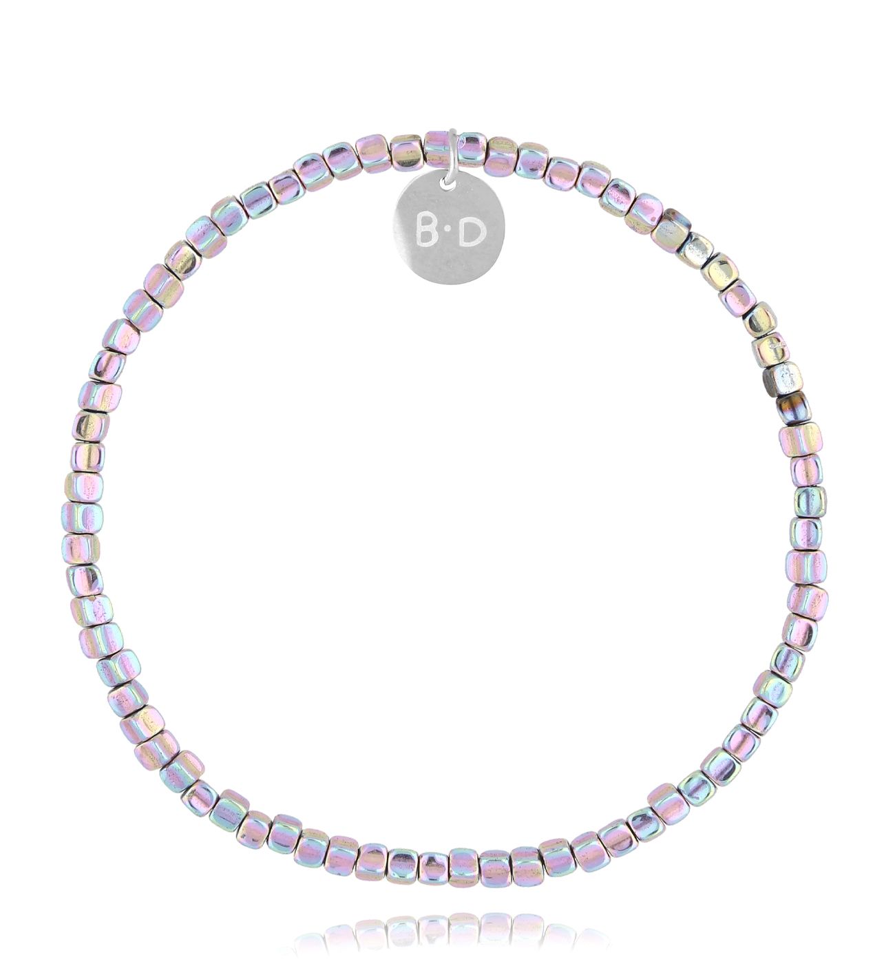 Bransoletka z fioletowo srebrnymi hematytami Vision BTW2353