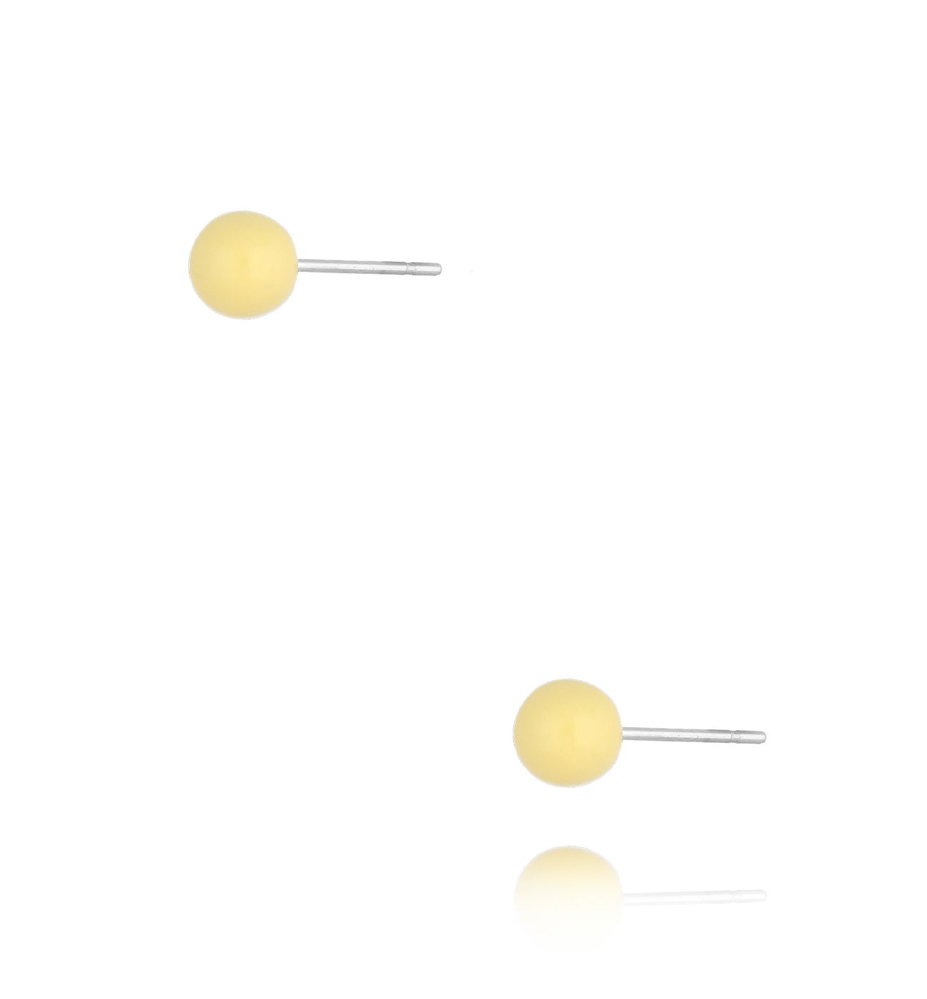 Kolczyki kulki z żółtą emalią 5 mm Enamel Balls - By Dziubeka