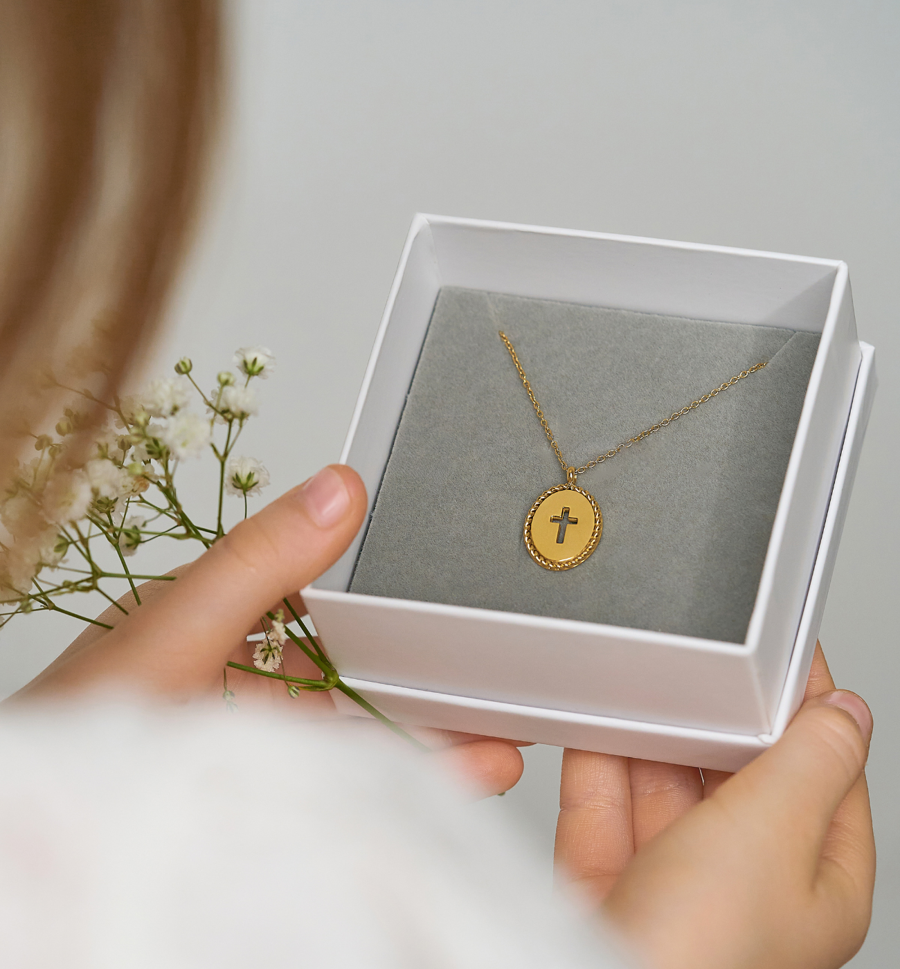 Naszyjnik złoty z krzyżykiem Croix - By Dziubeka