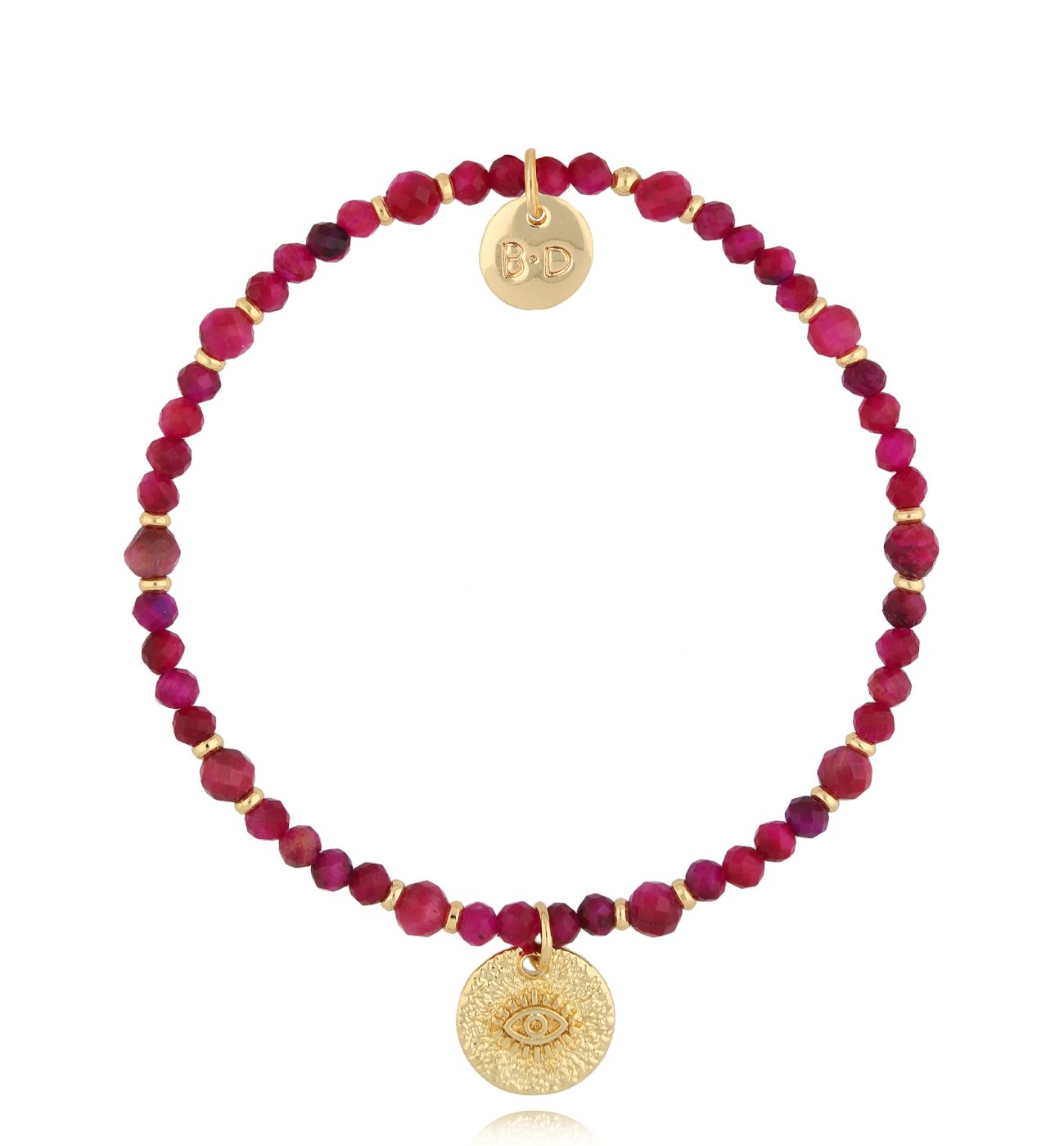 Bransoletka z tygrysim okiem i złotą zawieszką BTW2701