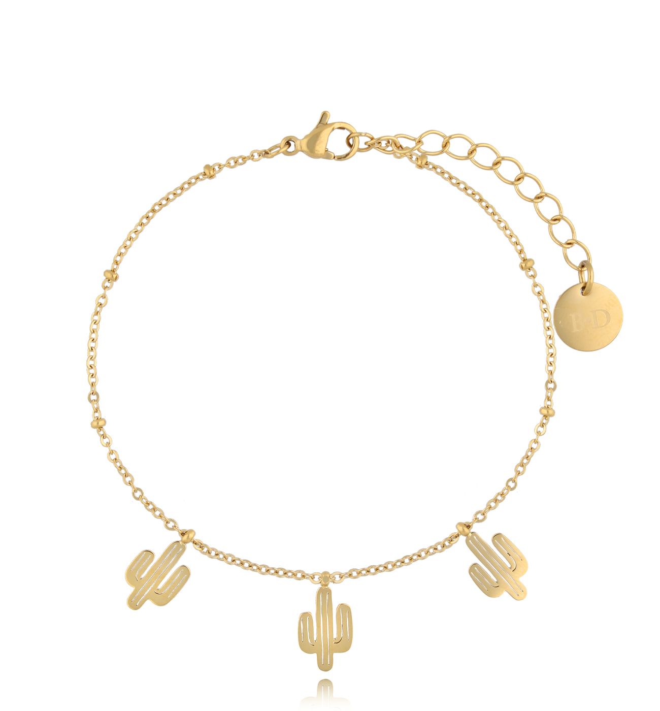 Bransoletka złota z kaktusami Serengeti - By Dziubeka