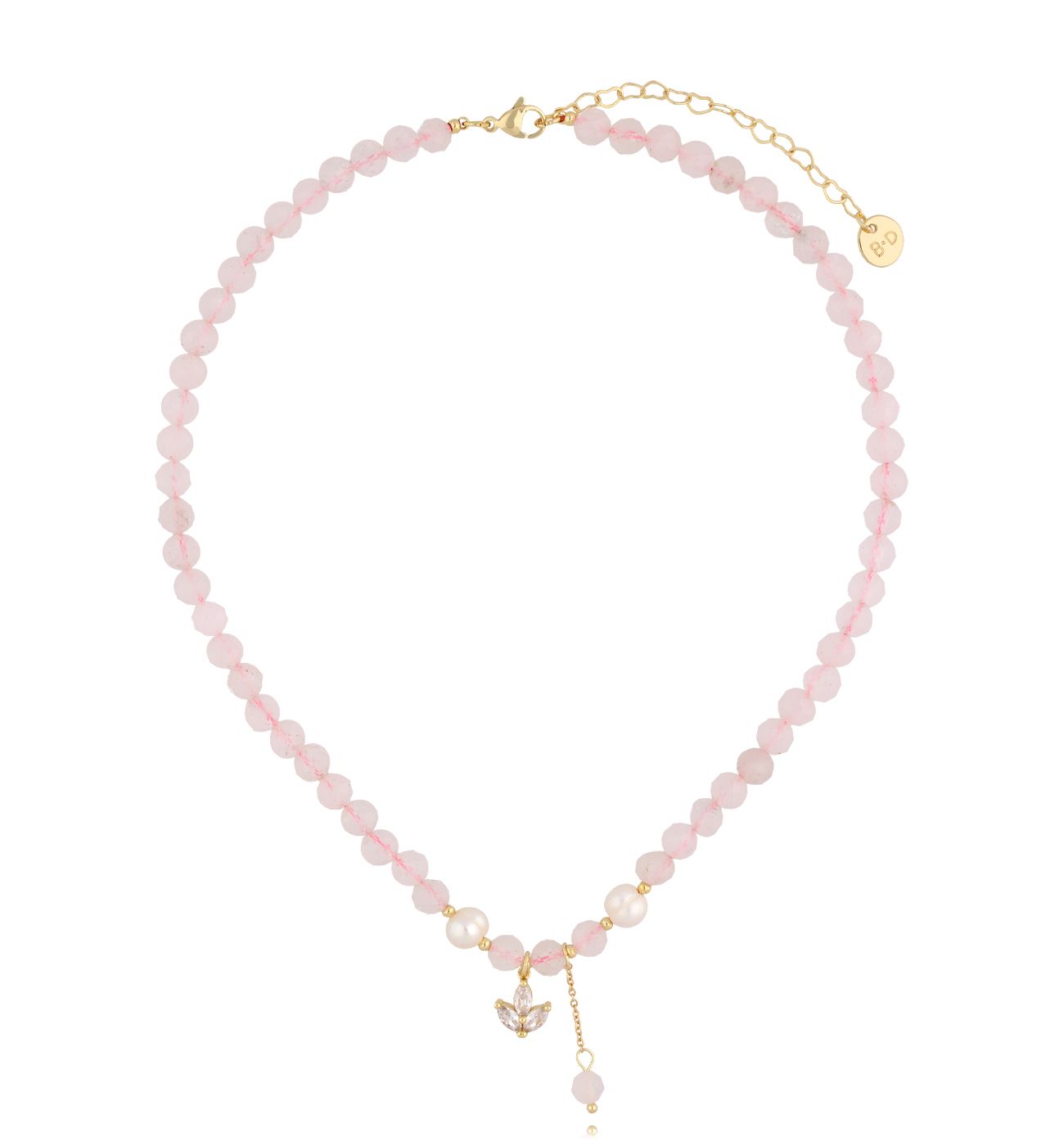 Naszyjnik z kwarcami różowymi - By Dziubeka