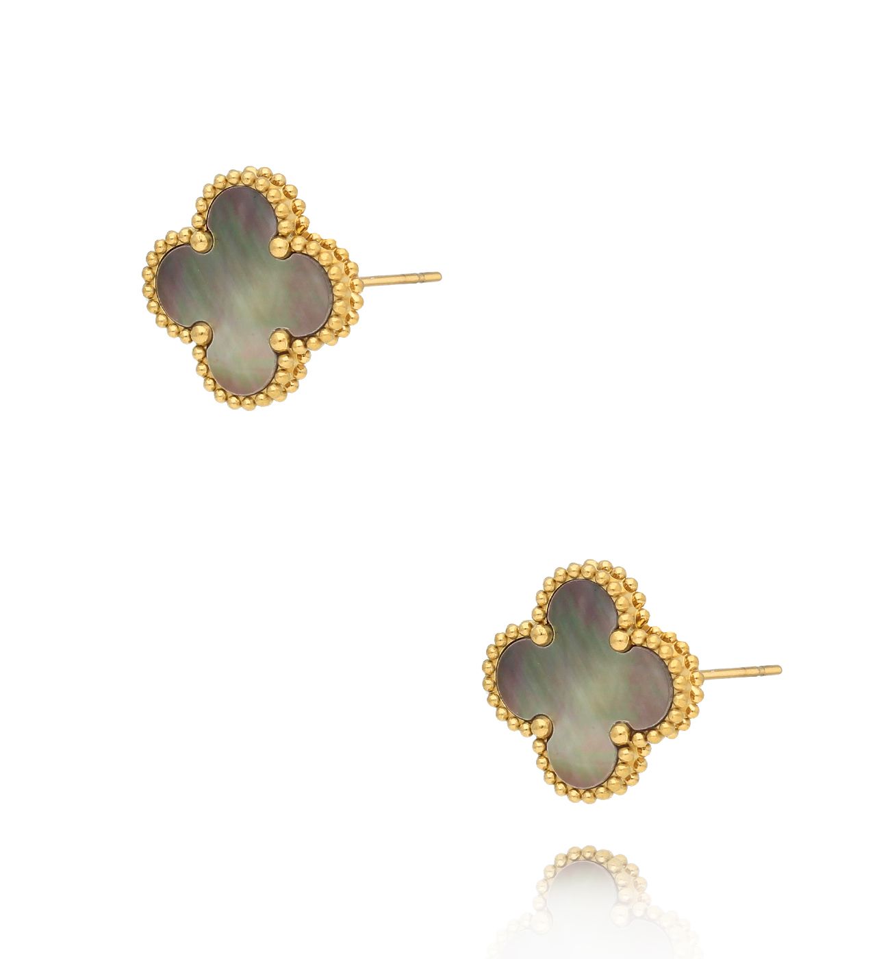 Kolczyki szare koniczynki Clover KSY0167 - By Dziubeka