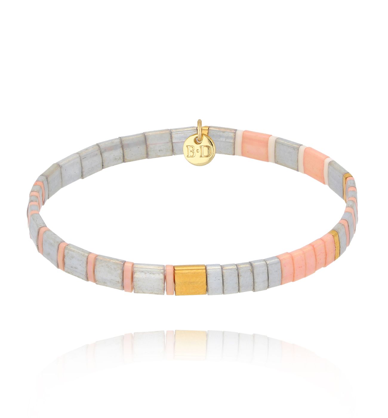 Bransoletka szaro brzoskwiniowa Yummy BSC1699