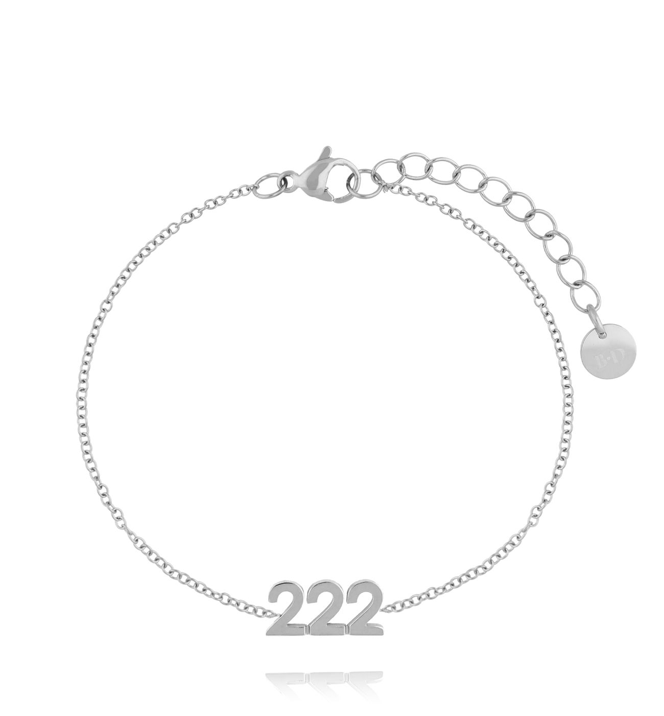 Bransoletka z anielską liczbą 222 srebrna BSA0860