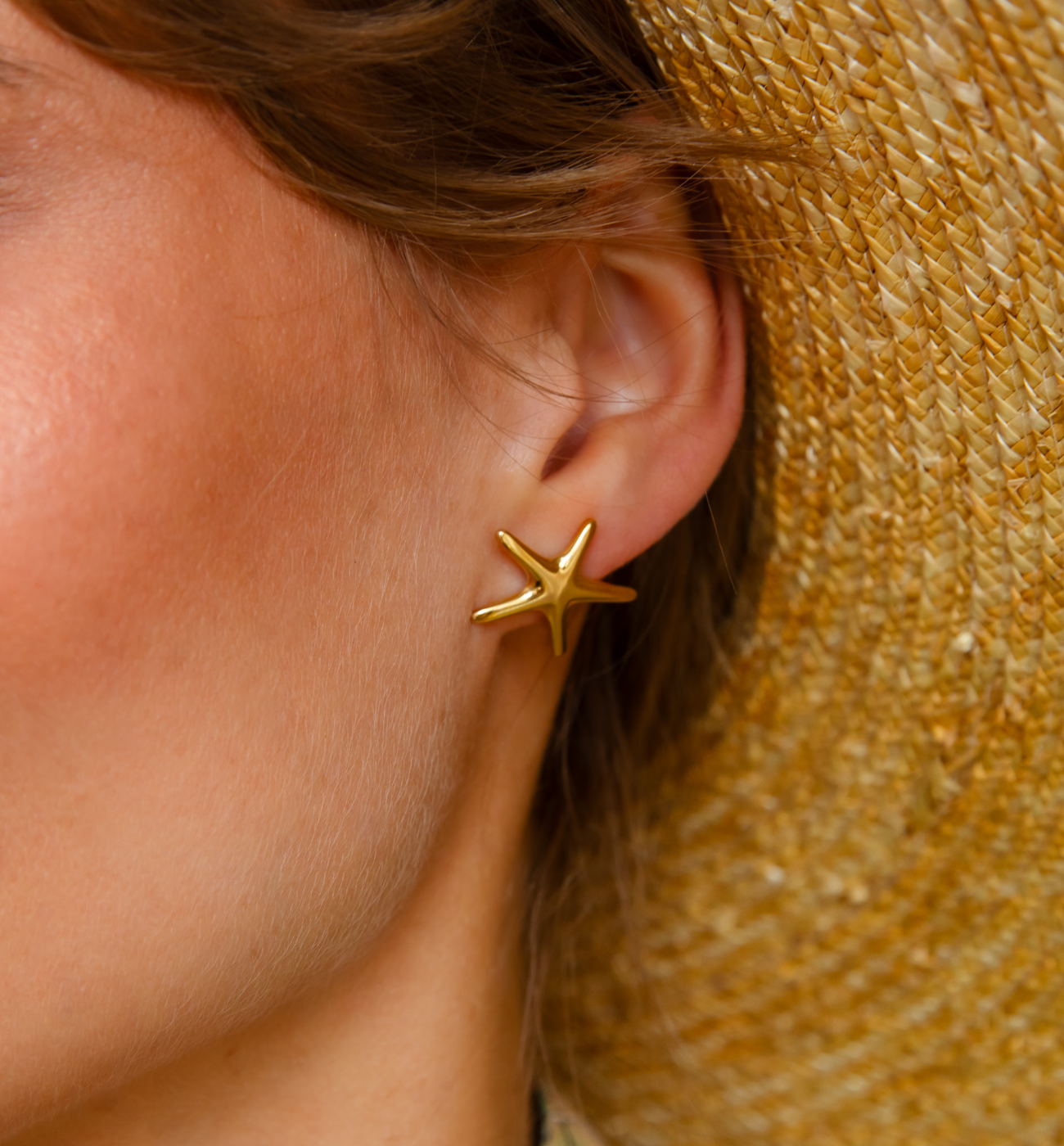 Kolczyki z rozgwiazdami złote KSY0514 - By Dziubeka