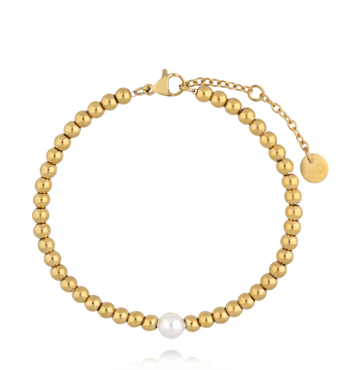 Bransoletka złota z perłą BSY0316 - By Dziubeka