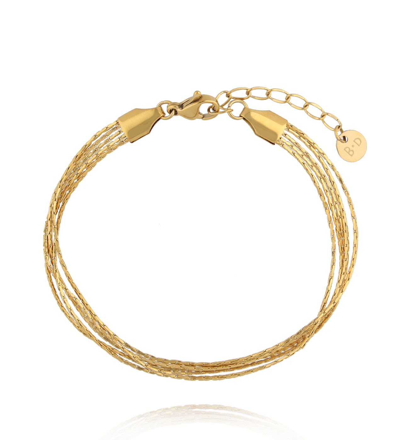 Bransoletka złota z łańcuszkami BSY0410 - By Dziubeka