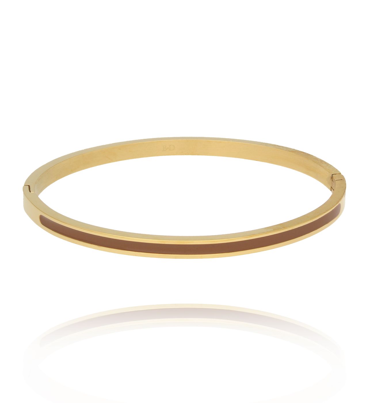 Bransoletka obręcz z emalią Mocha Mousse - By Dziubeka