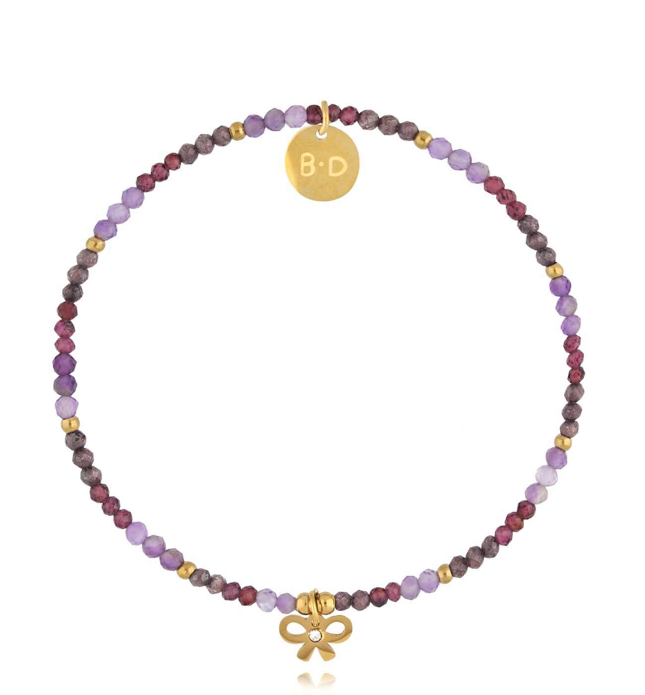 Bransoletka z ametystami i kokardką BTW3204